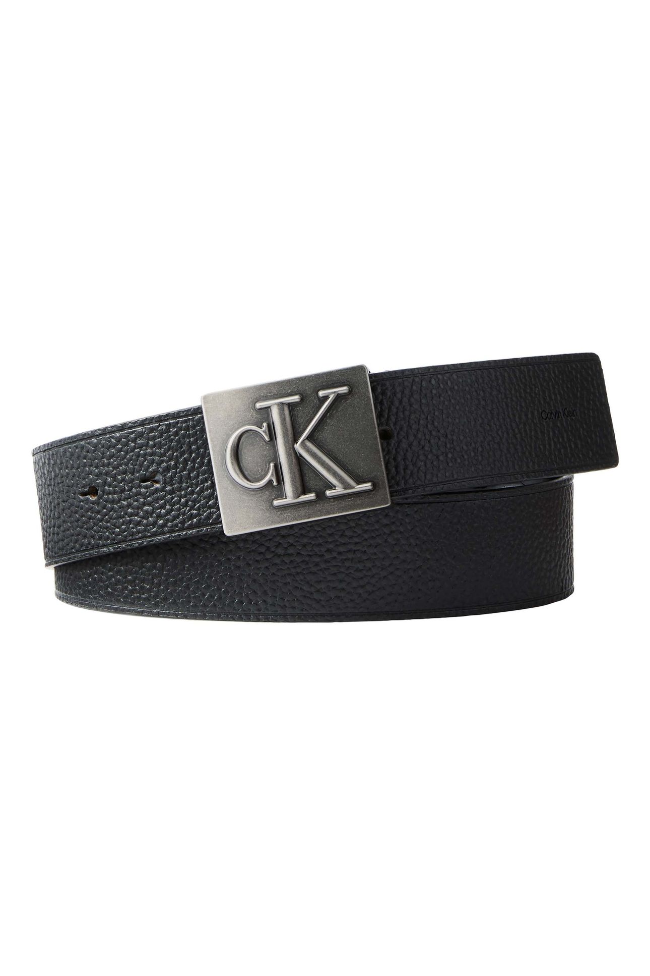 SEASONAL MONOGRAM PLAQUE 40MM BELT BLACK/ANTIQUE SILVER 1