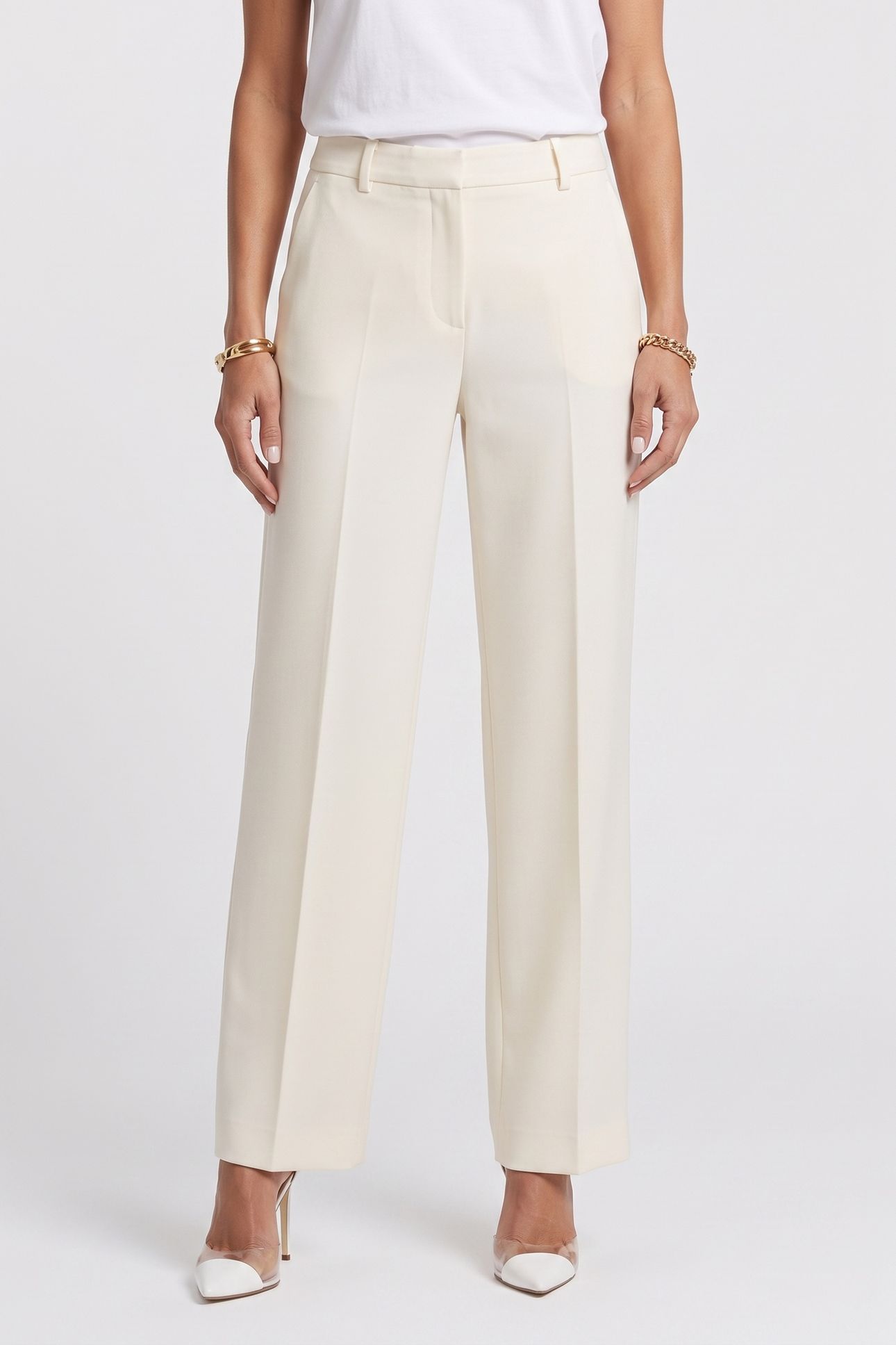 PANTALON COSTUME WIDE ECRU 1