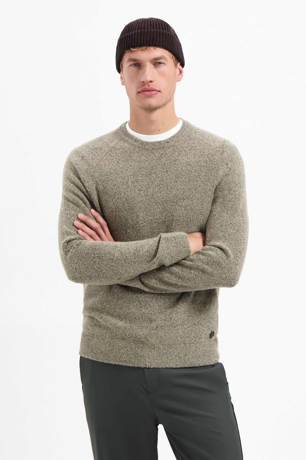 PULLOVER CREWNECK SOFT WOOL BLEND SAND 3
