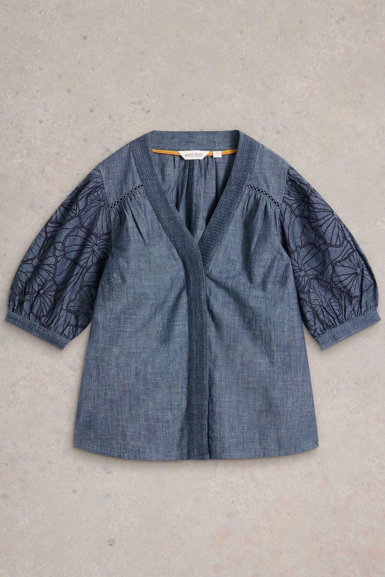 FINLEY CHAMBRAY TOP CHAMBRAY BLUE 5