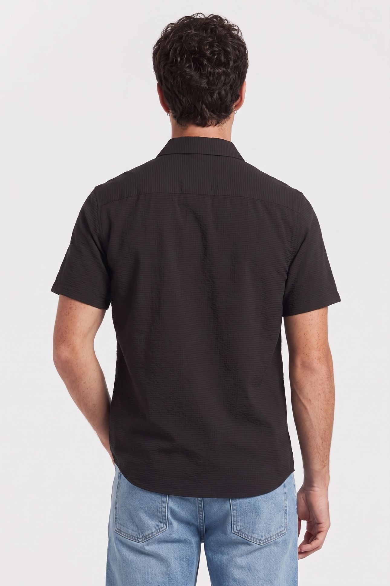 SS SOLID SEERSUCKER SHIRT BLACK 2