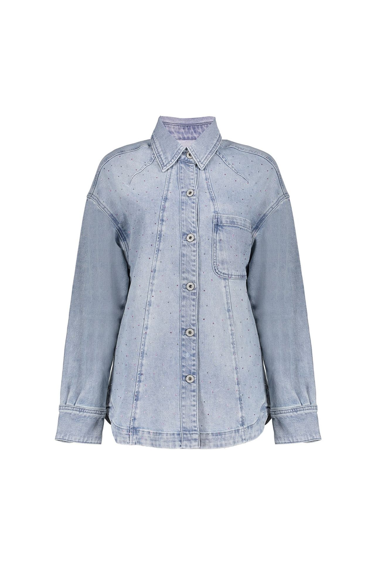 JEANS OVERSHIRT STONES BLEACHED DENIM STONES 1