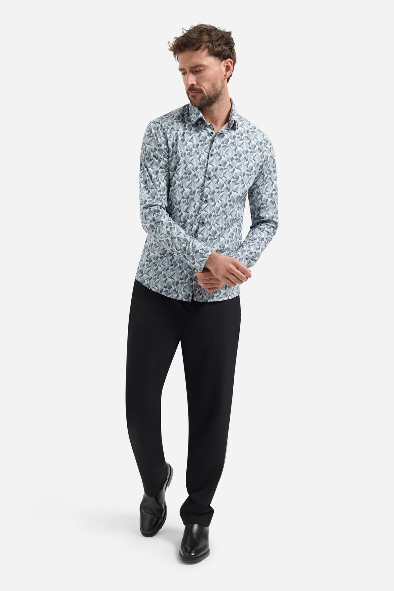 SHIRT STRETCH ALLOVER PRINTED DARK STEEL 3