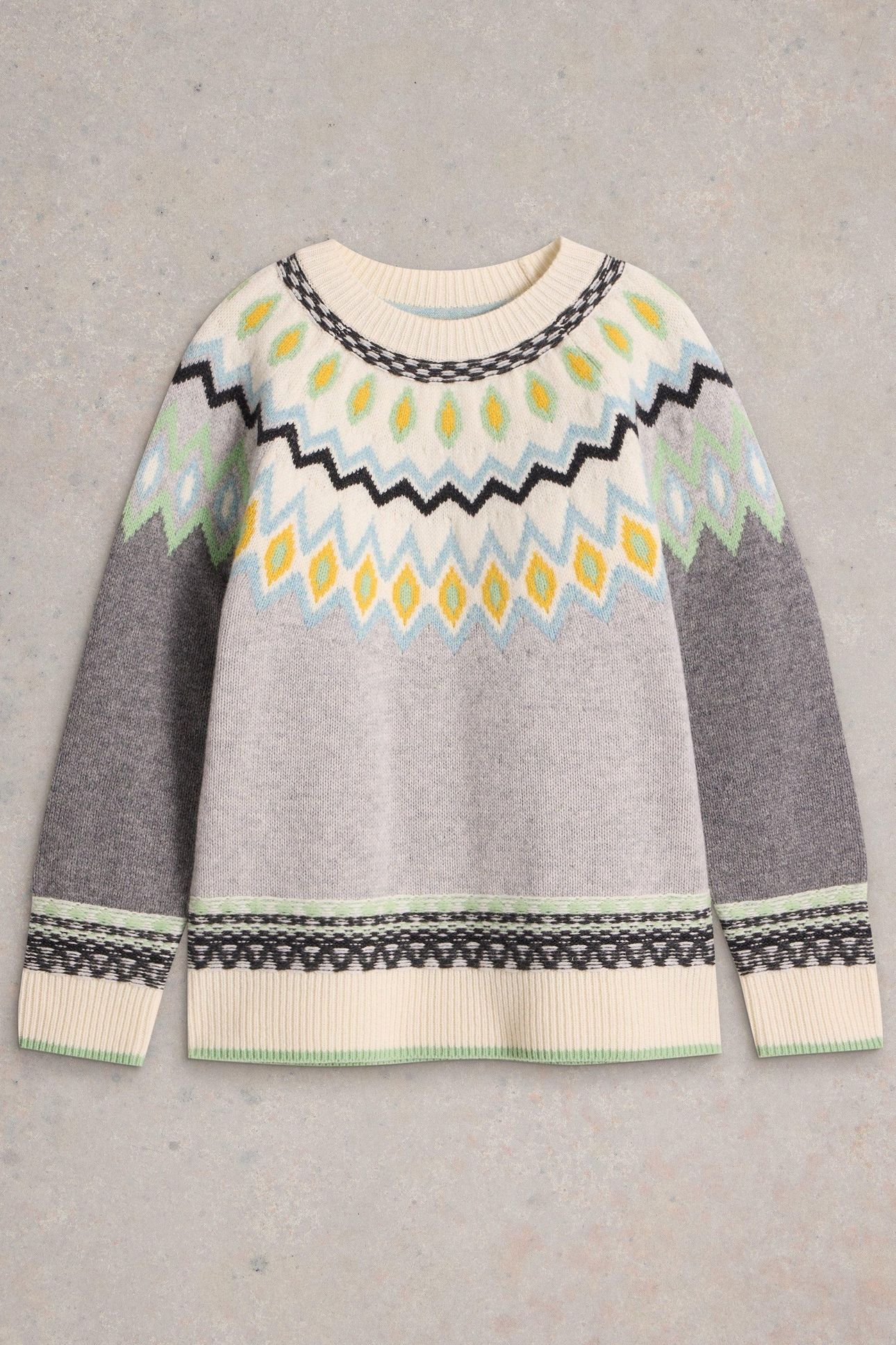 SUNSET FAIRISLE JUMPER GREY MULTI 3