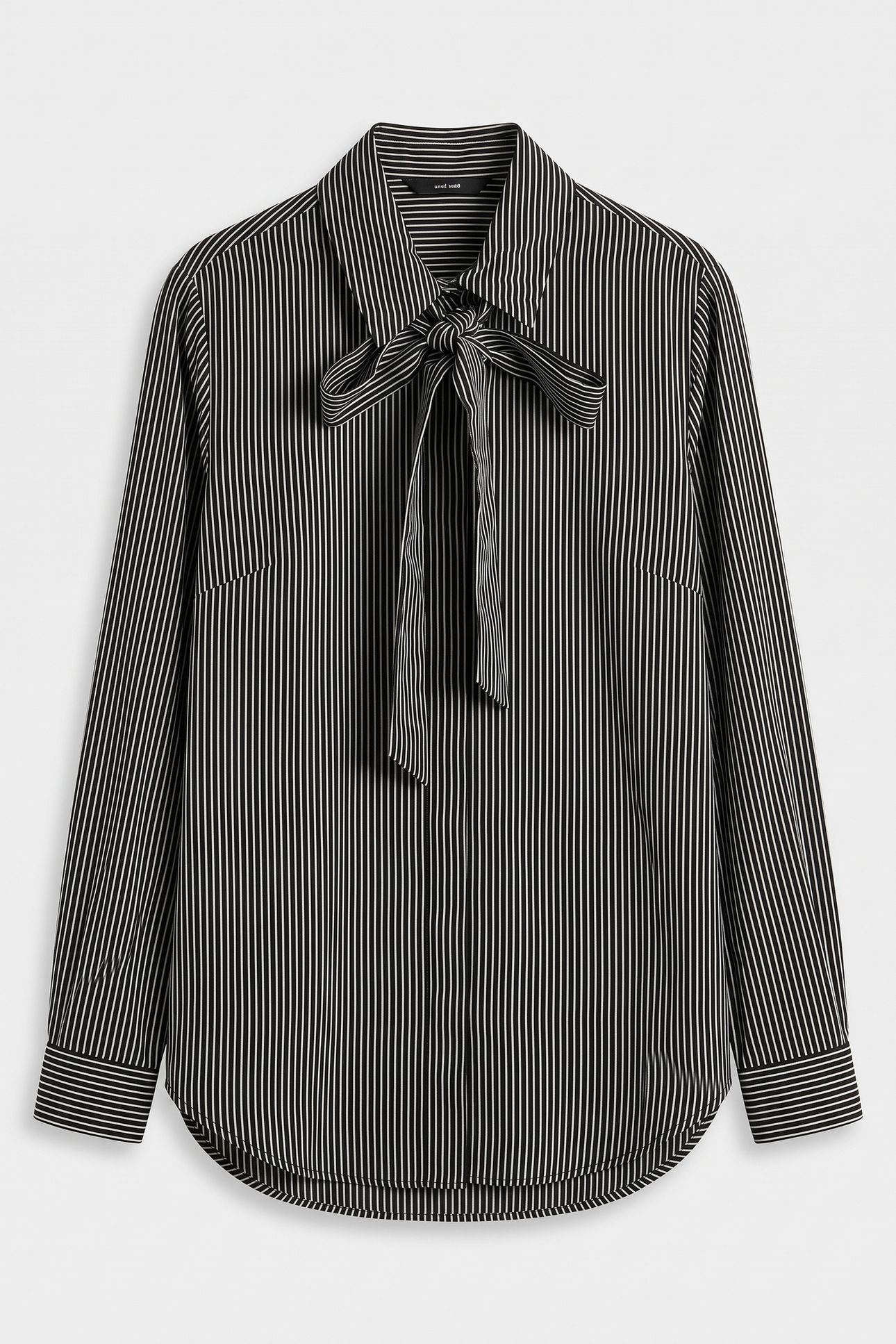 LONG-SLEEVED SHIRT WITH A VALANCED CARDIGAN BLACK WHITE 4