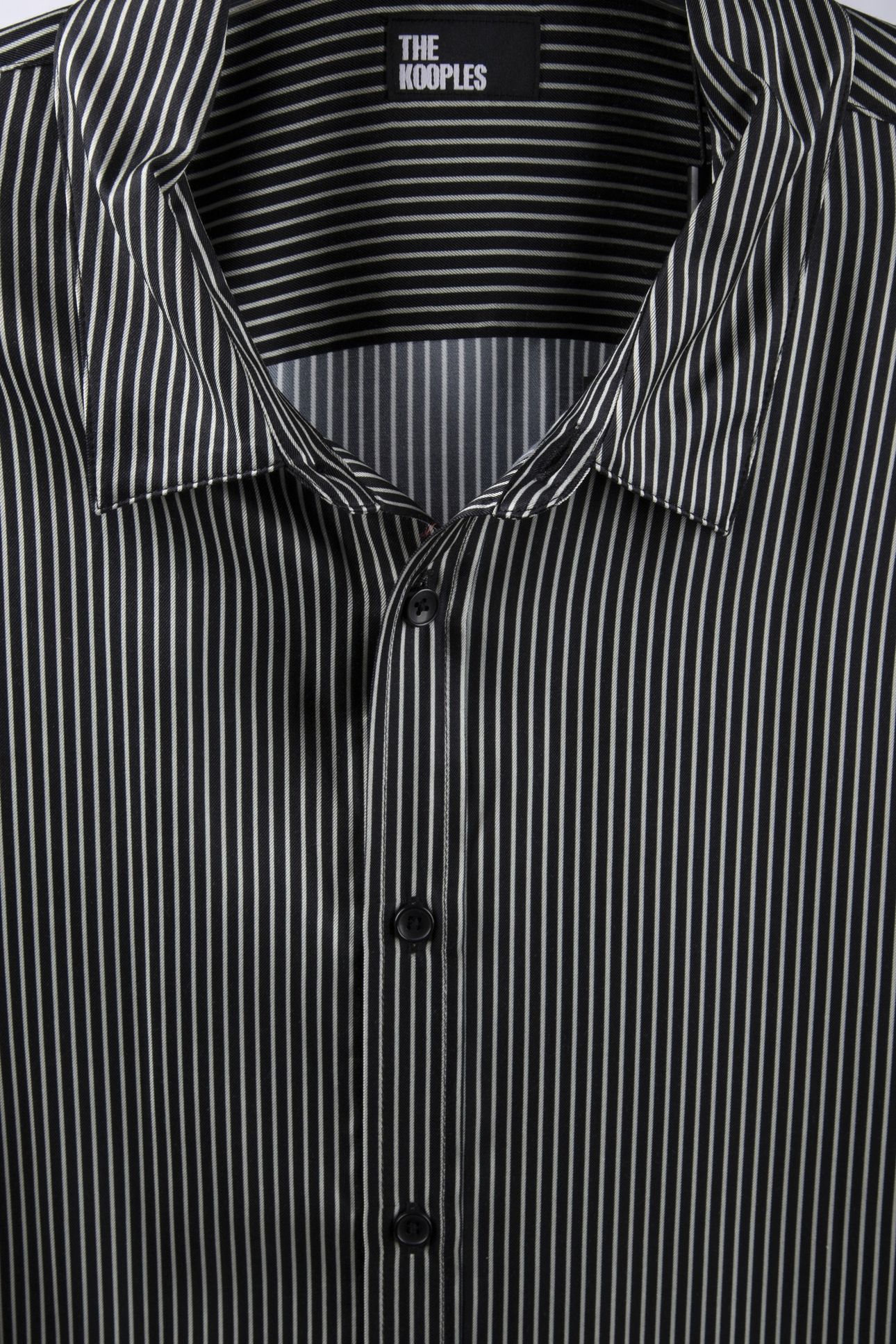 LONG-SLEEVED SHIRT WITH MICRO-STRIPES BLACK WHITE 4