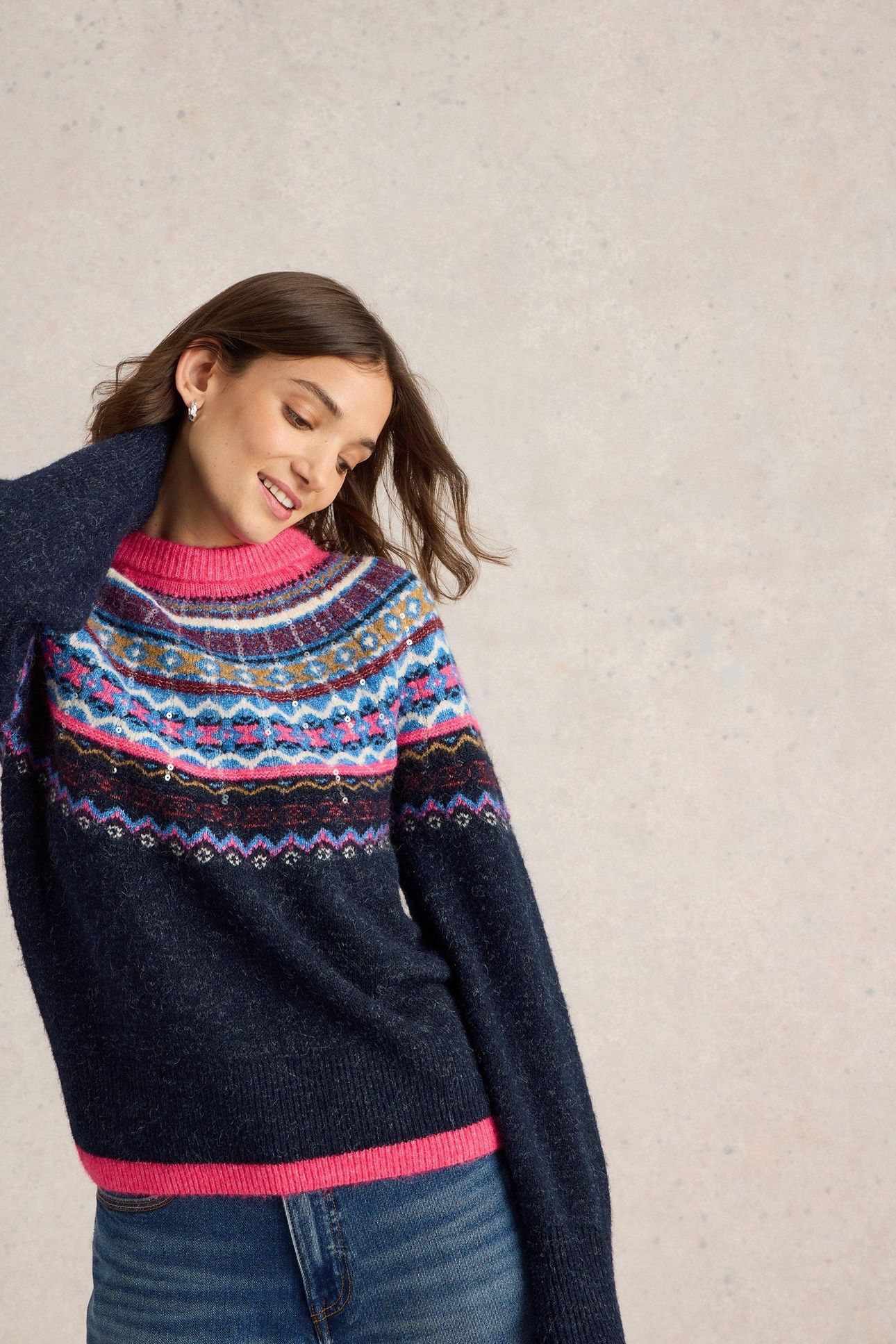 FROSTED FAIRISLE JUMPER NAVY MULTI 2