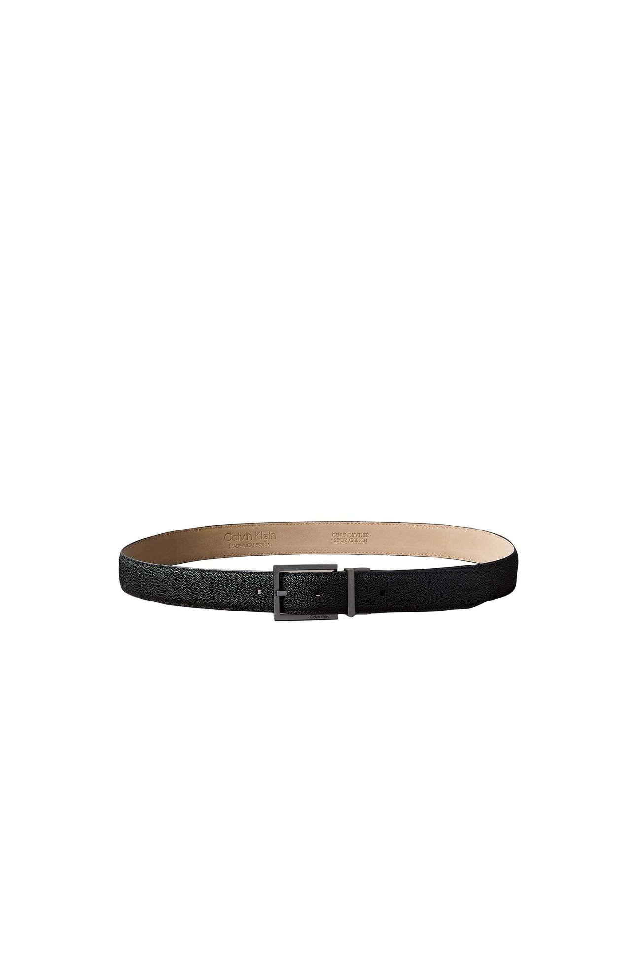 SQUARE BUCKLE TEXTURED BELT BLACK/MATTE GUNMETAL 2