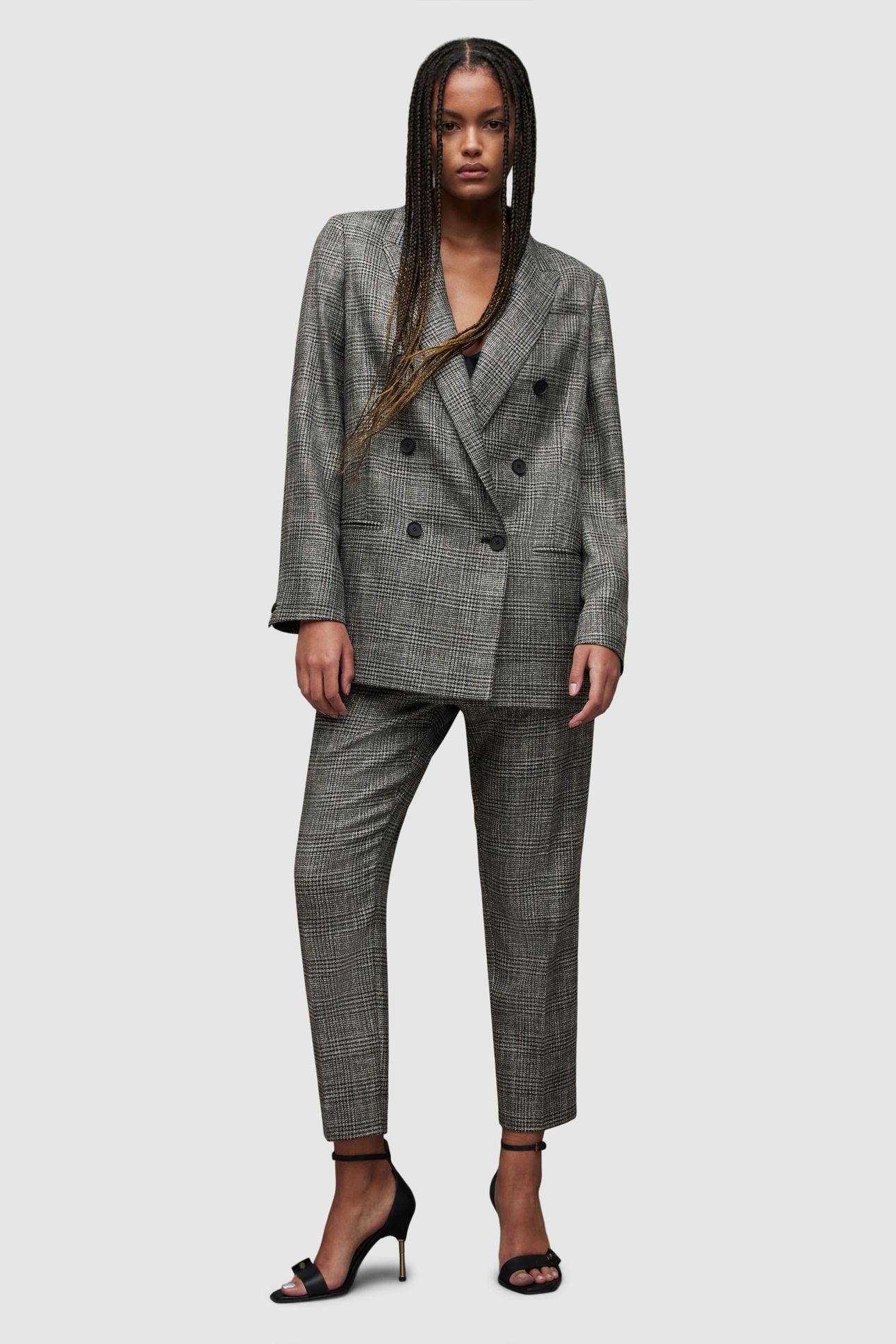 ASTRID SPARKLE BLAZER GREY CHECK 2
