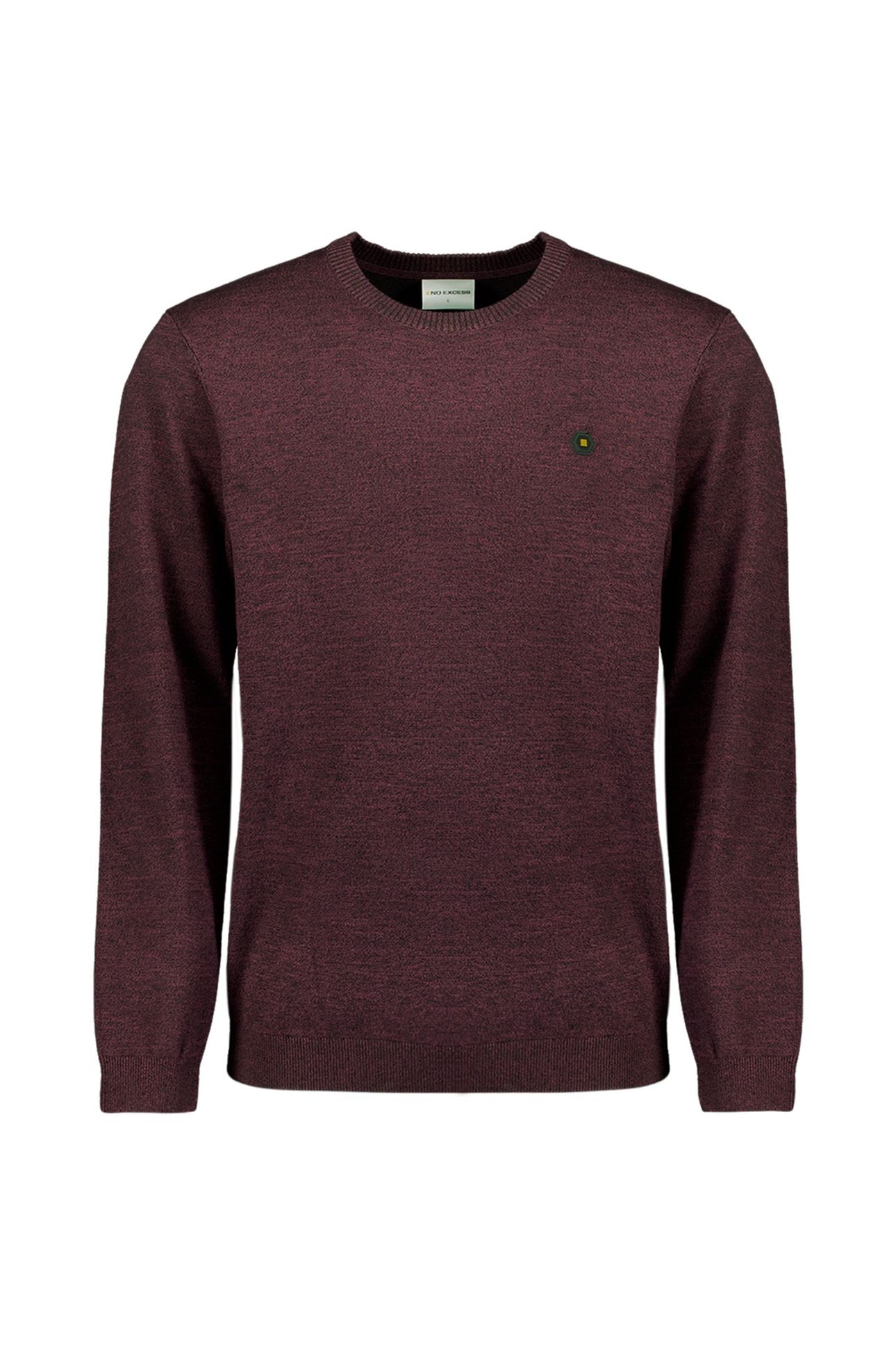 PULLOVER CREWNECK 2 COLOURED MELANGE DARK WINE 5