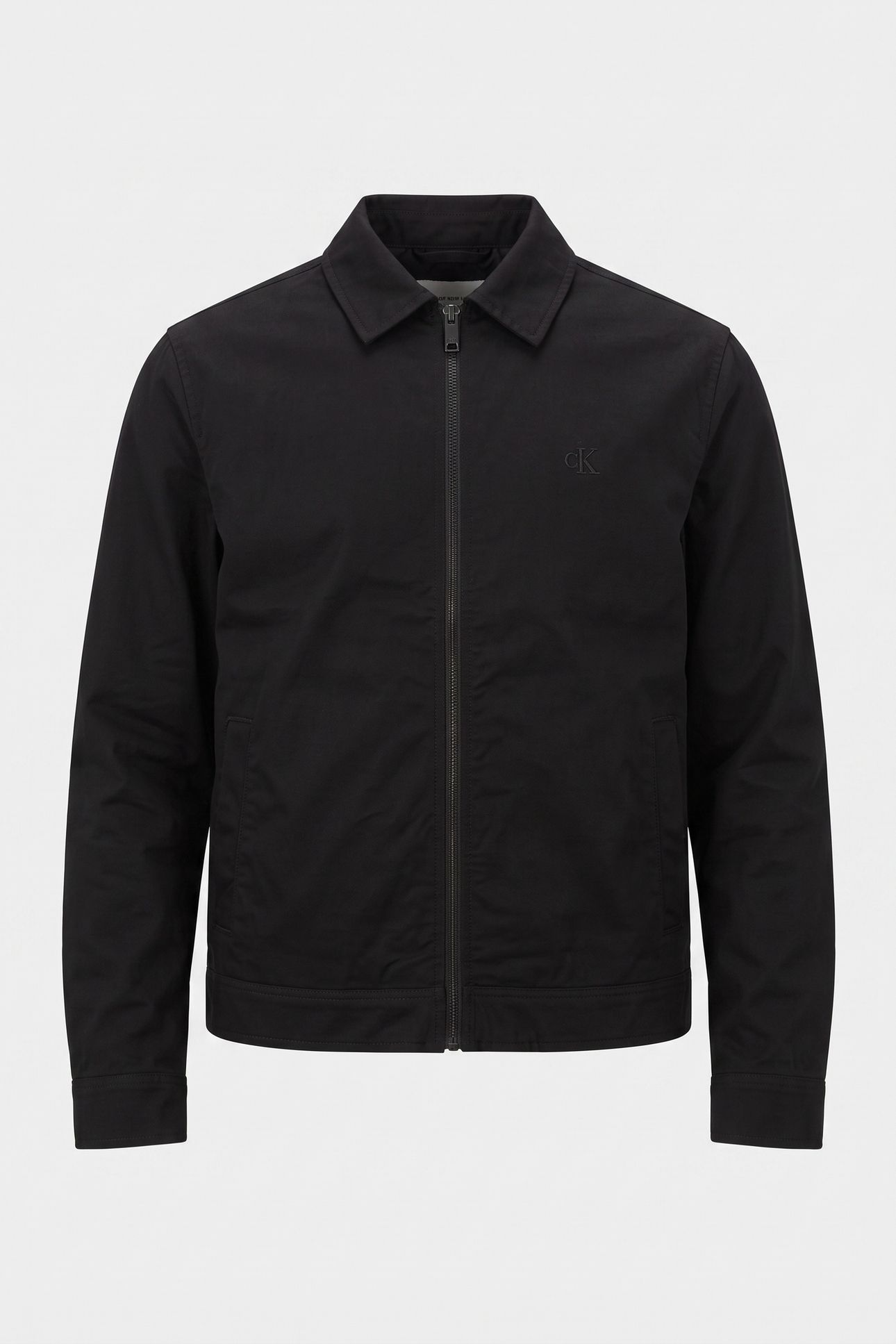 LONG SLEEVE PADDED COTTON ZIP JACKET BLACK 3
