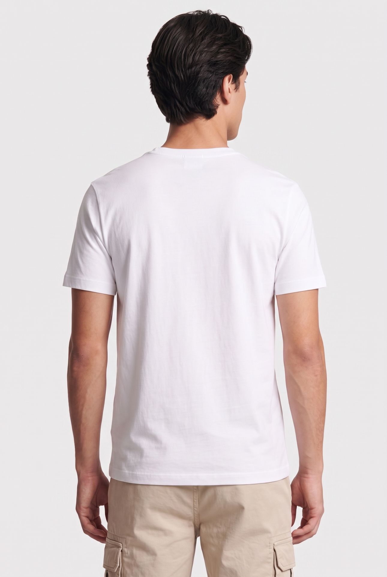 SS 30S CLASSIC MICRO MONOGRAM TEE BRIGHT WHITE/DARK SLATE 5