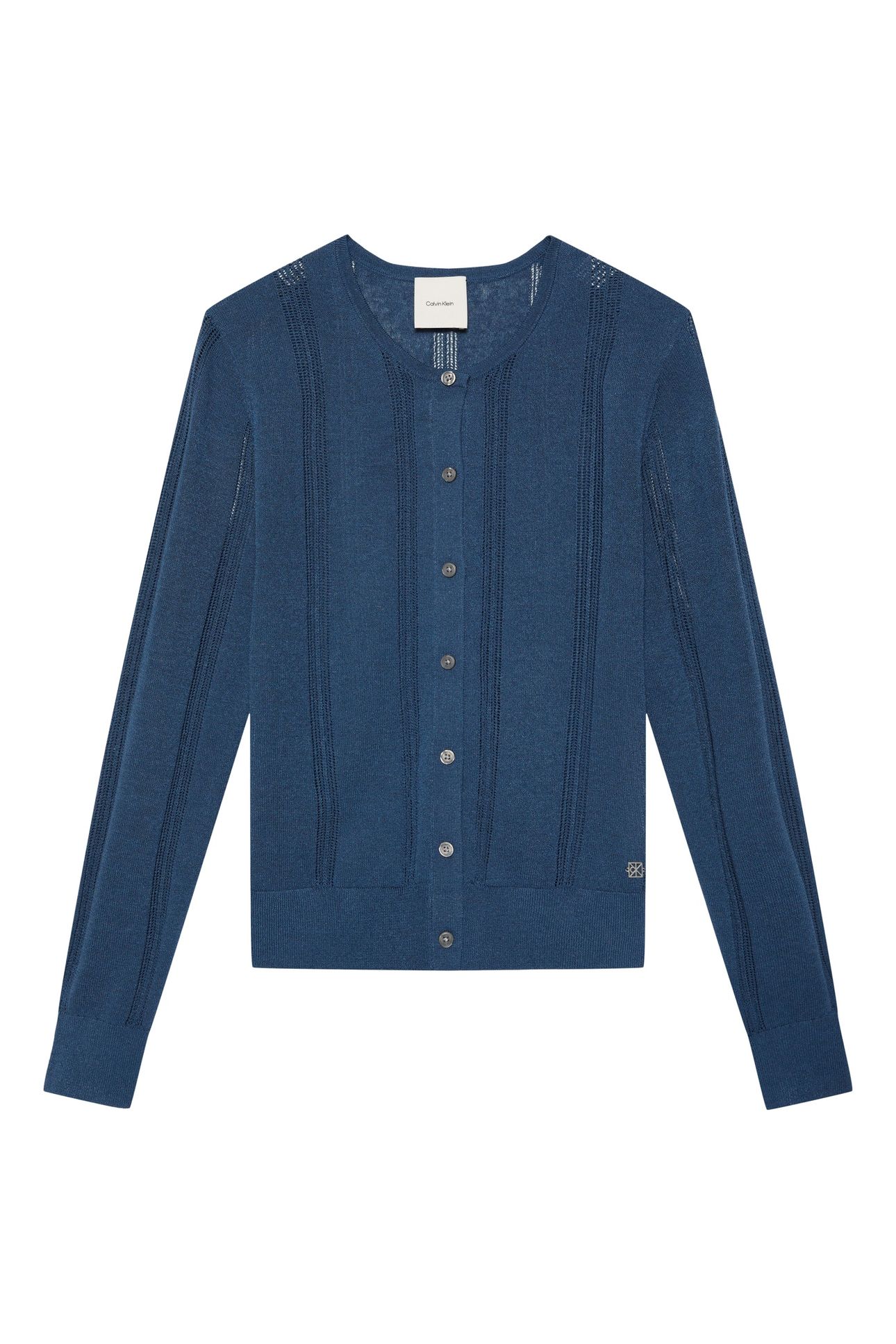 LINEN BLEND CARDIGAN DARK DENIM 4