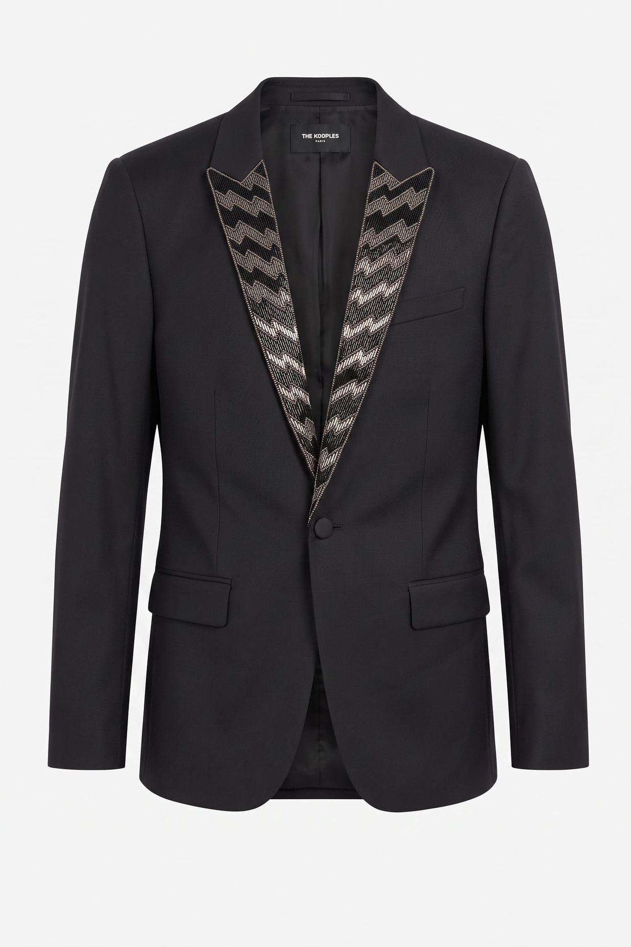 EMBROIDERED JACKET WITH LAPELS BLACK 3