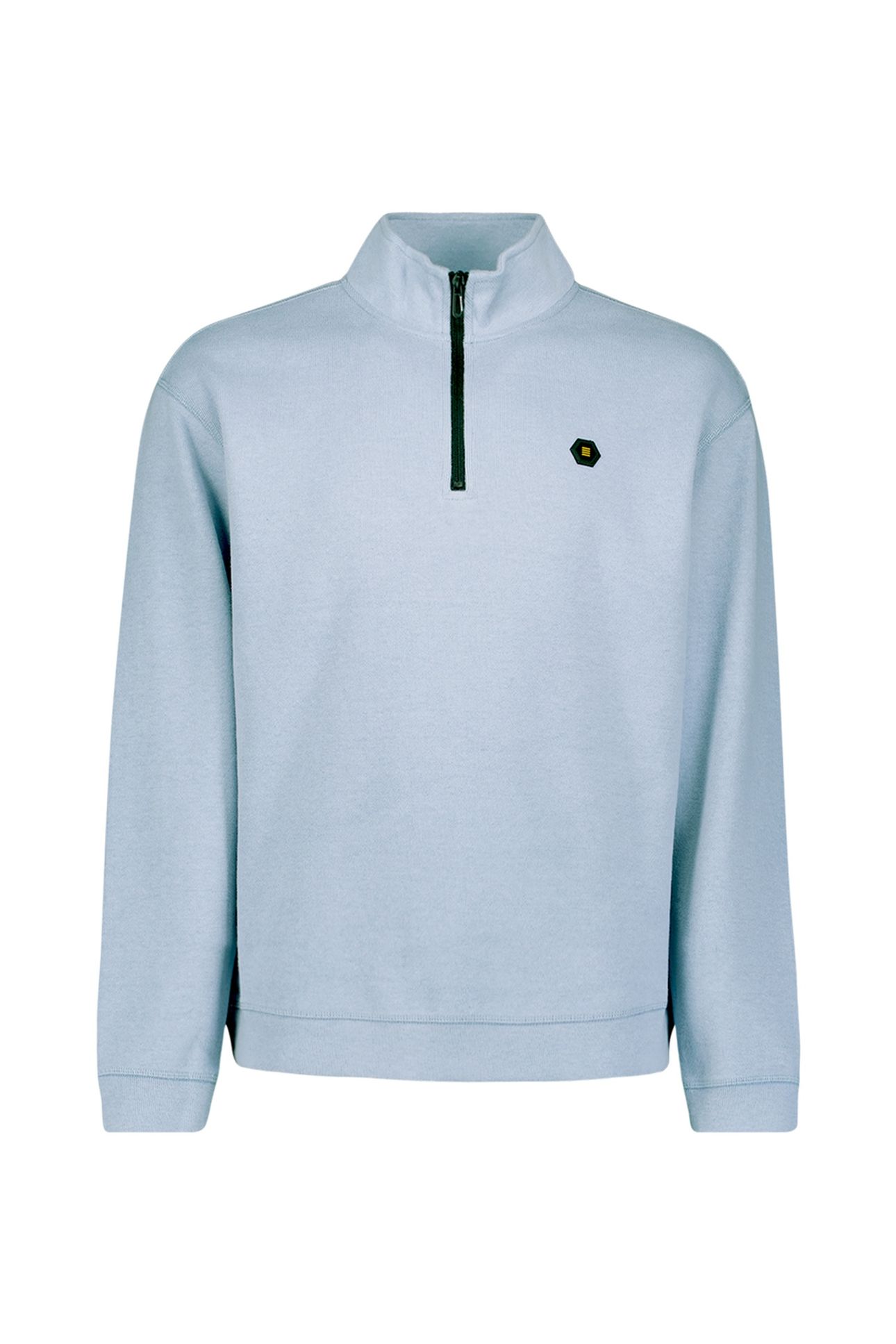 SWEATER HALF ZIP SOFT RIB RELAXED FIT DUSTY BLUE 4