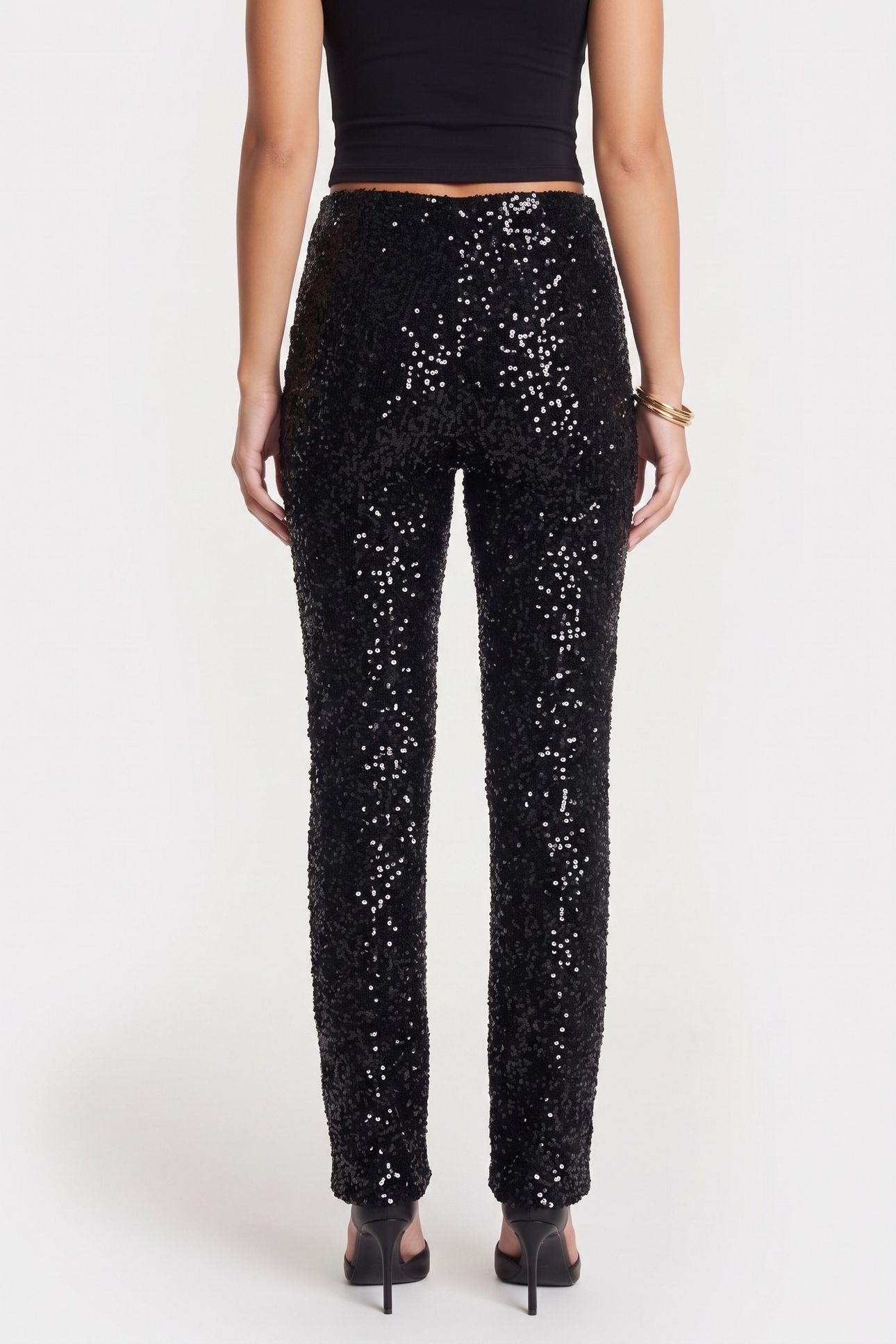 EEVIA SEQUINS TROUSERS BLACK 2