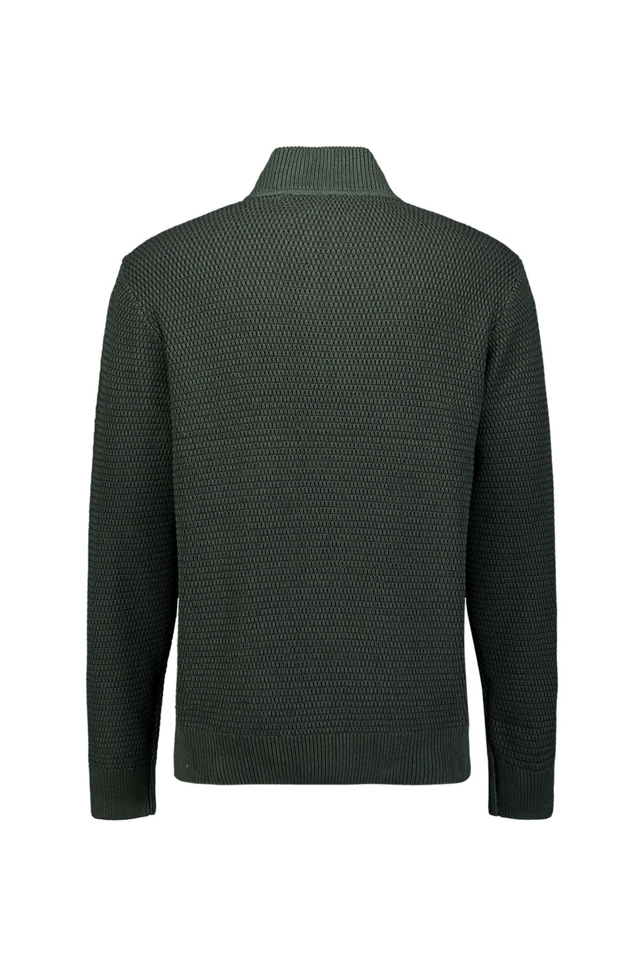 PULLOVER HALF ZIPPER 2 COLOURED MELANGE DARK GREEN 6