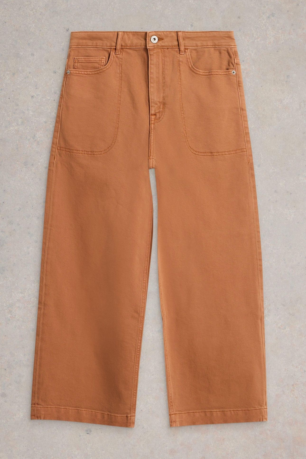TIA WIDE LEG CROP JEAN DARK TAN 4