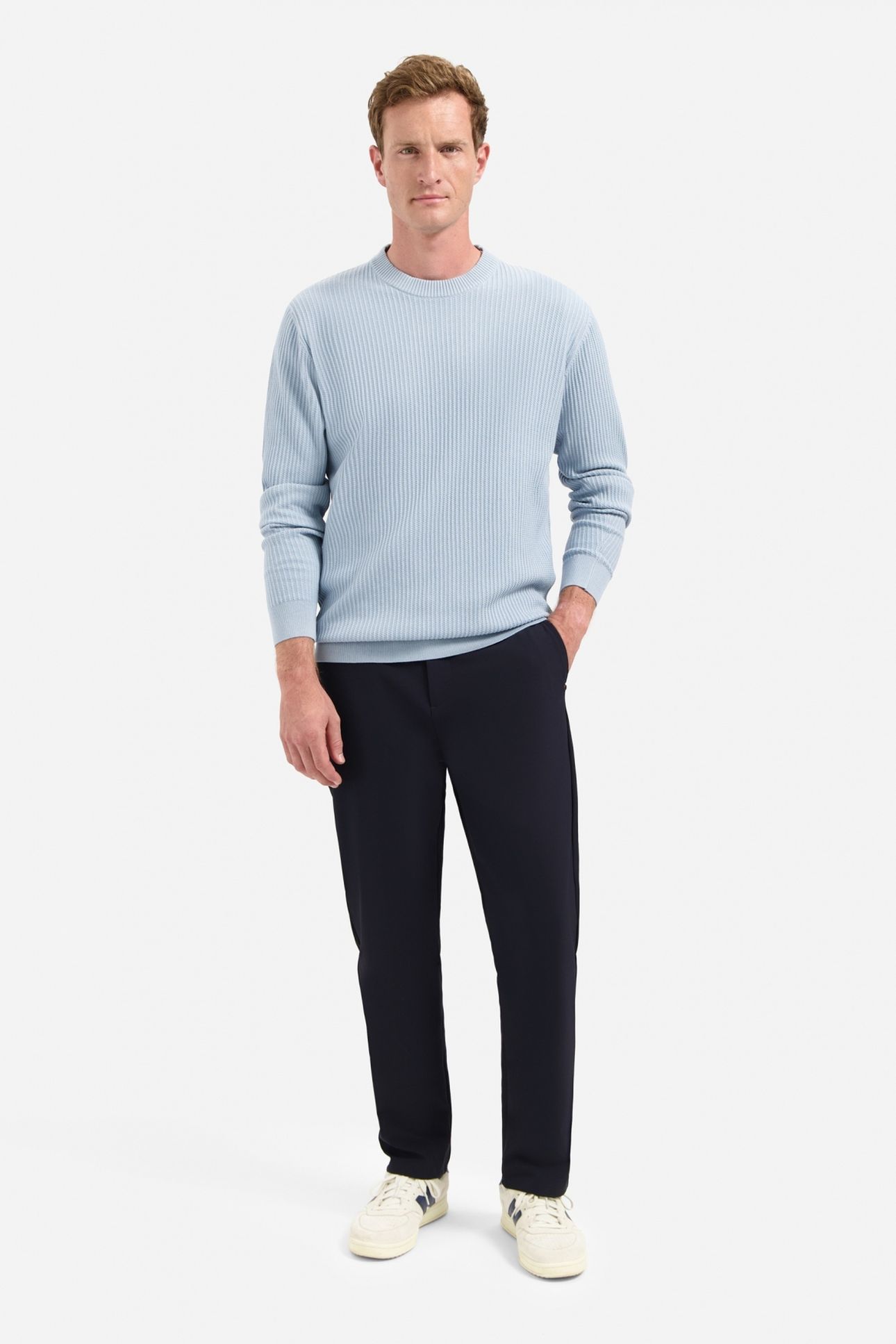 PULLOVER CREWNECK RIB DUSTY BLUE 2