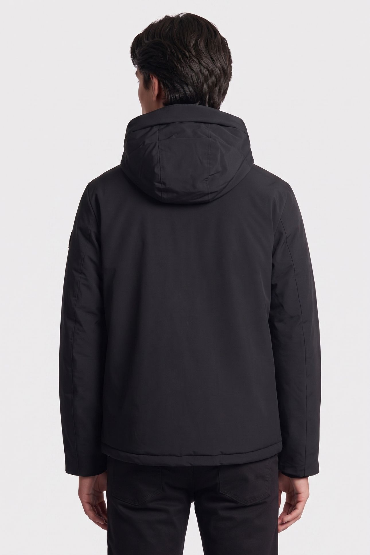JACKET SHORT FIT HOODED PADDED BLACK 2