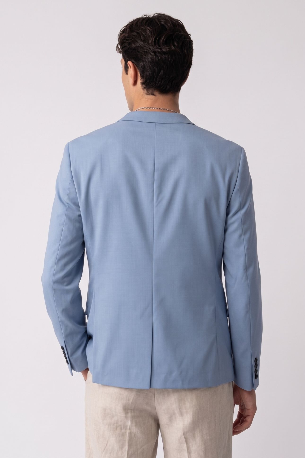 SUIT JACKET WITH CLASSIC COLLAR LIGHT BLUE 2
