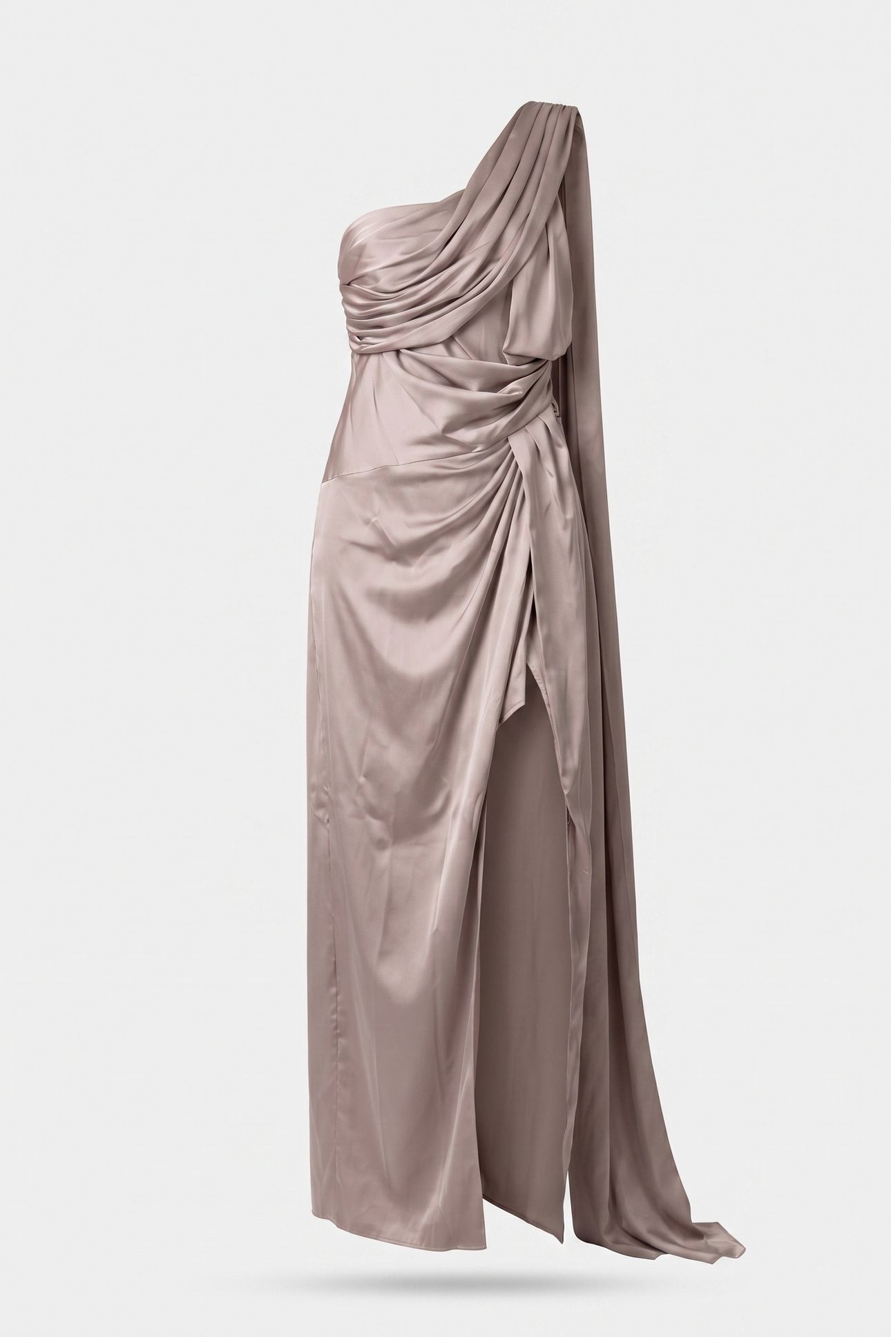 ARETHA DRAPED LONG D VELVET TAUPE 3