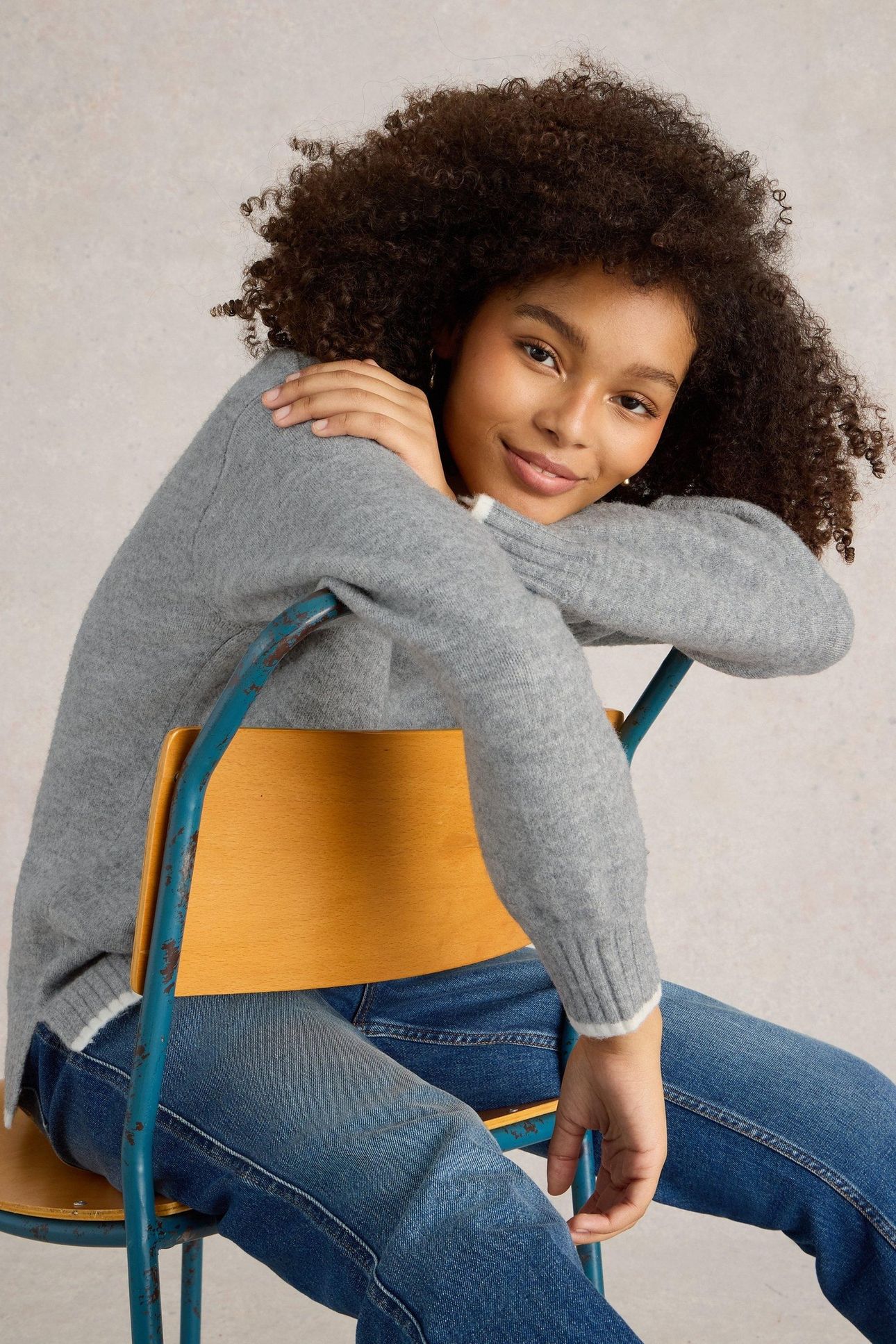 LUCY LONGLINE JUMPER LIGHT GREY 7