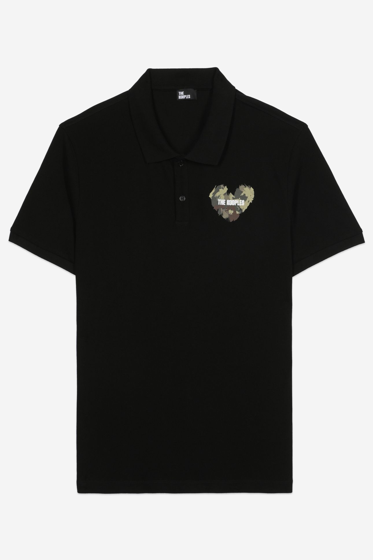 POLO WITH CAMO HEART PRINT BLACK 4