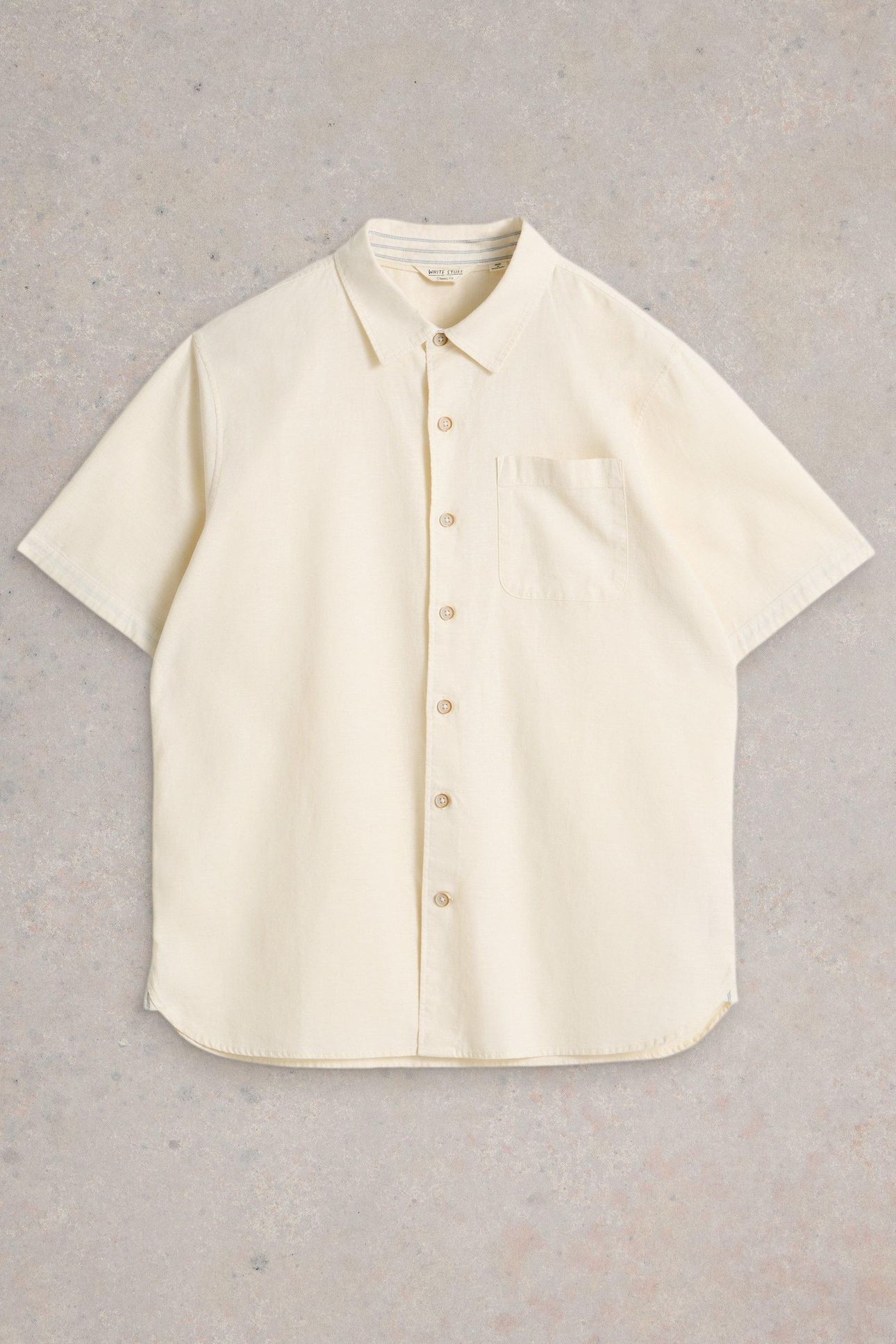ELY LINEN COTTON SS SHIRT NATURAL WHITE 3