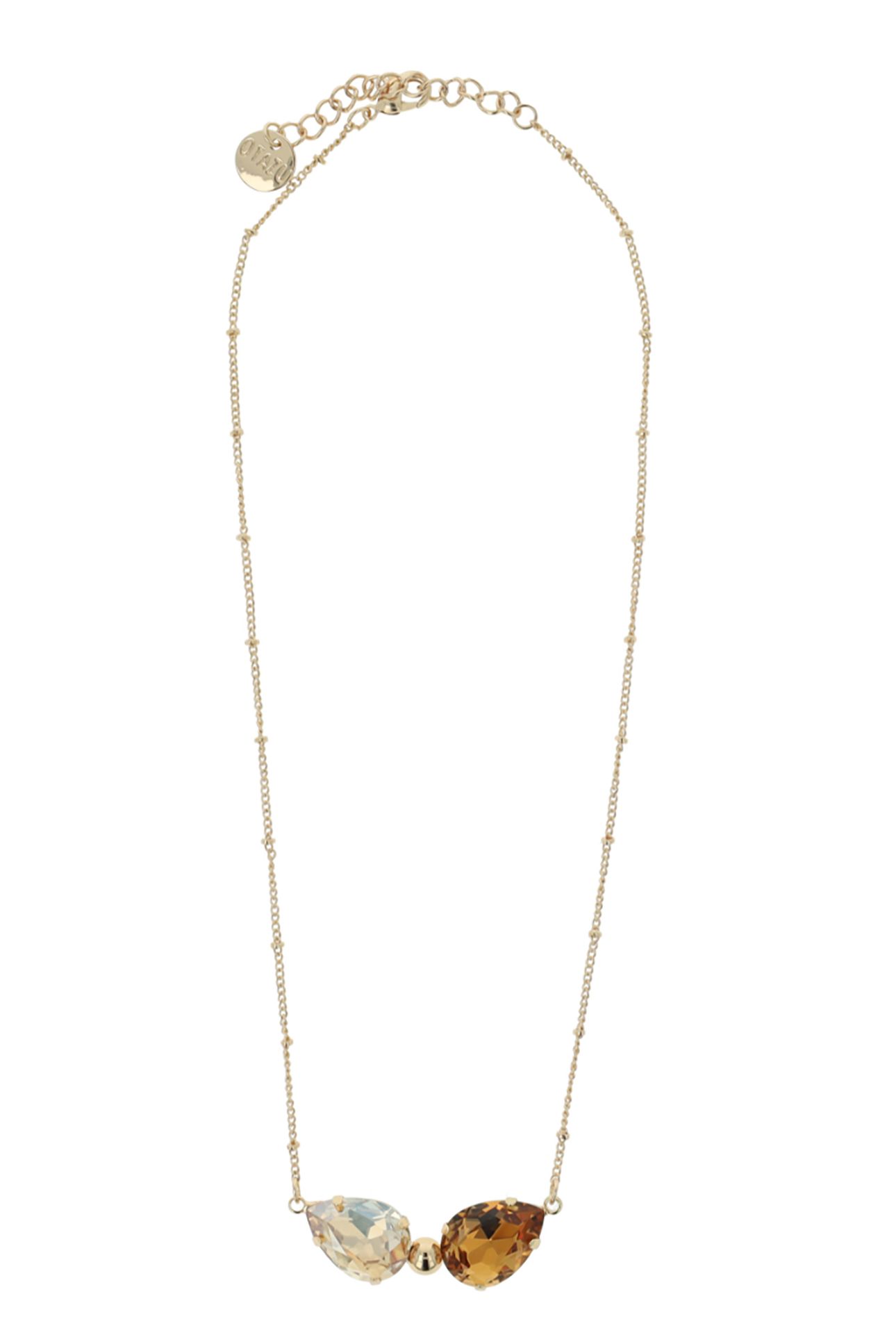 CLASSIC DROP NECKLACE TOPAZ GOLD, BROWN 1