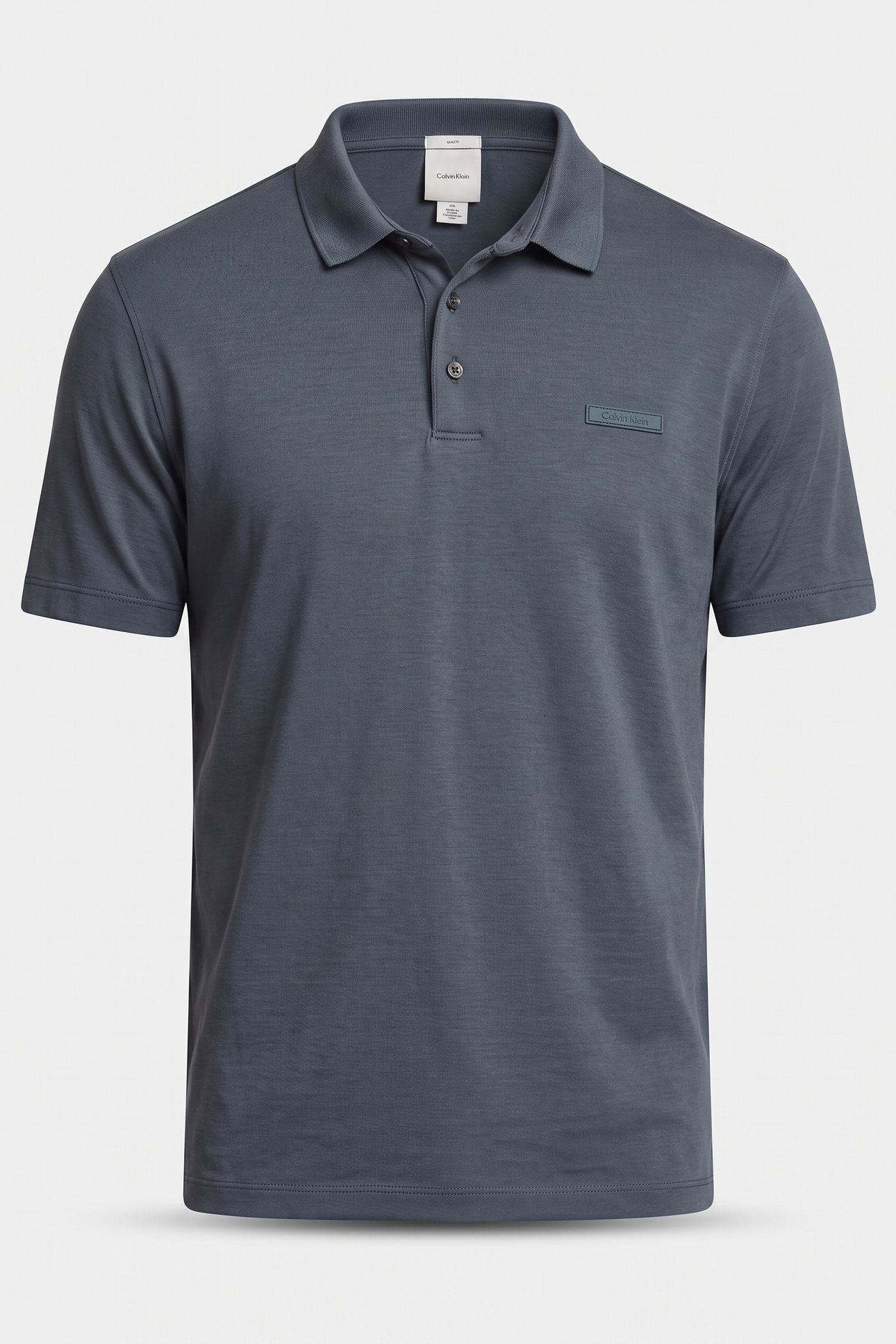 SS SLIM SUPIMA LOGO POLO DARK SLATE 3