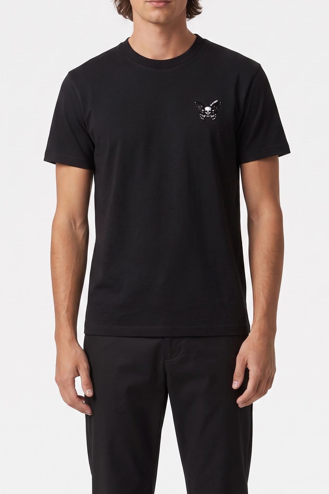 SHORT-SLEEVED T-SHIRT WITH FLOCK BLACK 1