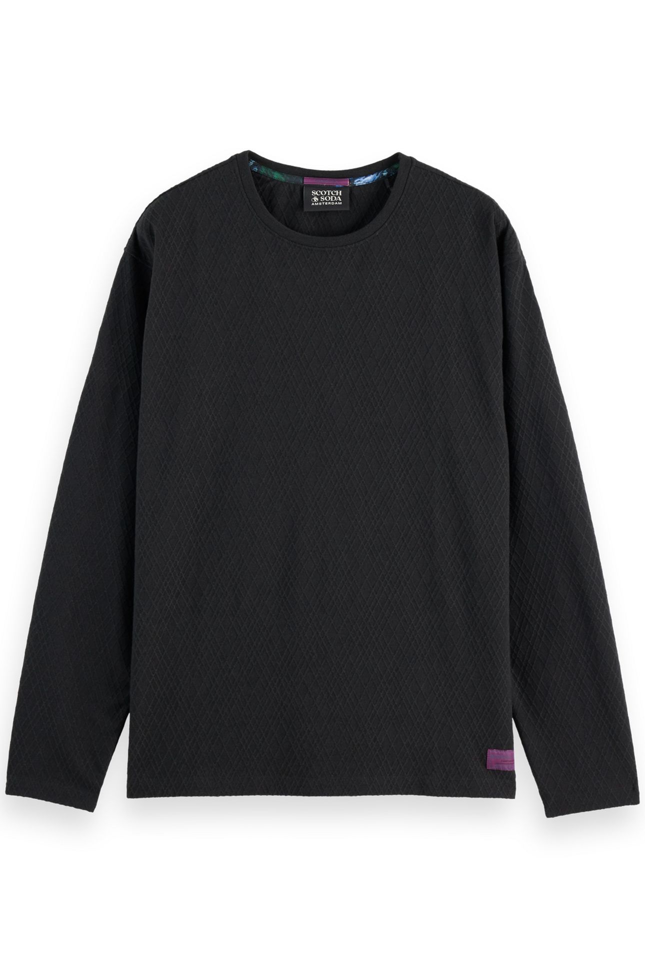 RELAXED FIT JACQUARD KNIT T-SHIRT ANTHRACITE 4