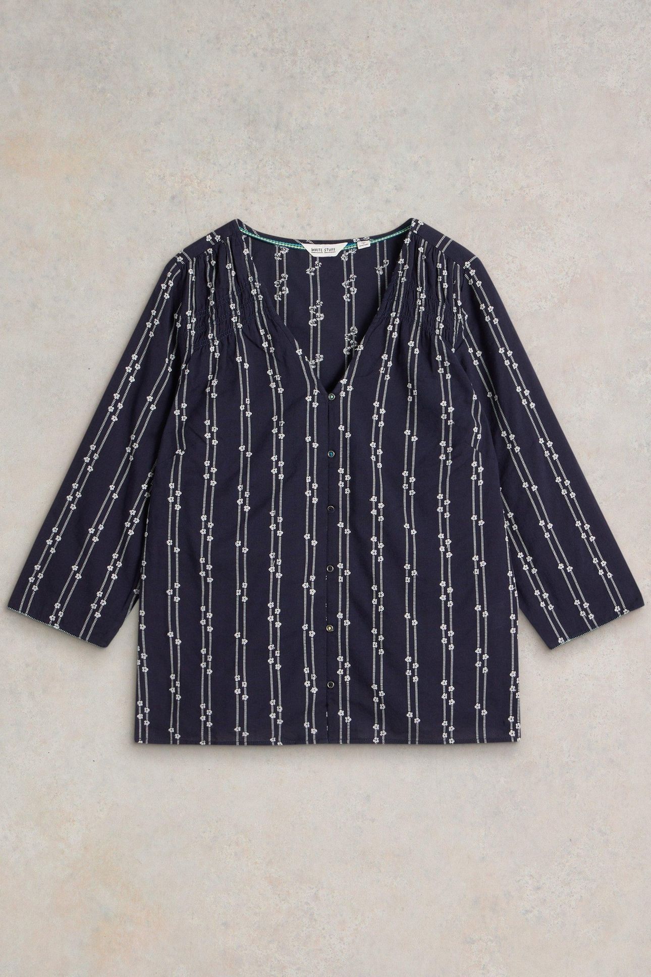 RAE ORGANIC COTTON TOP NAVY MULTI 4