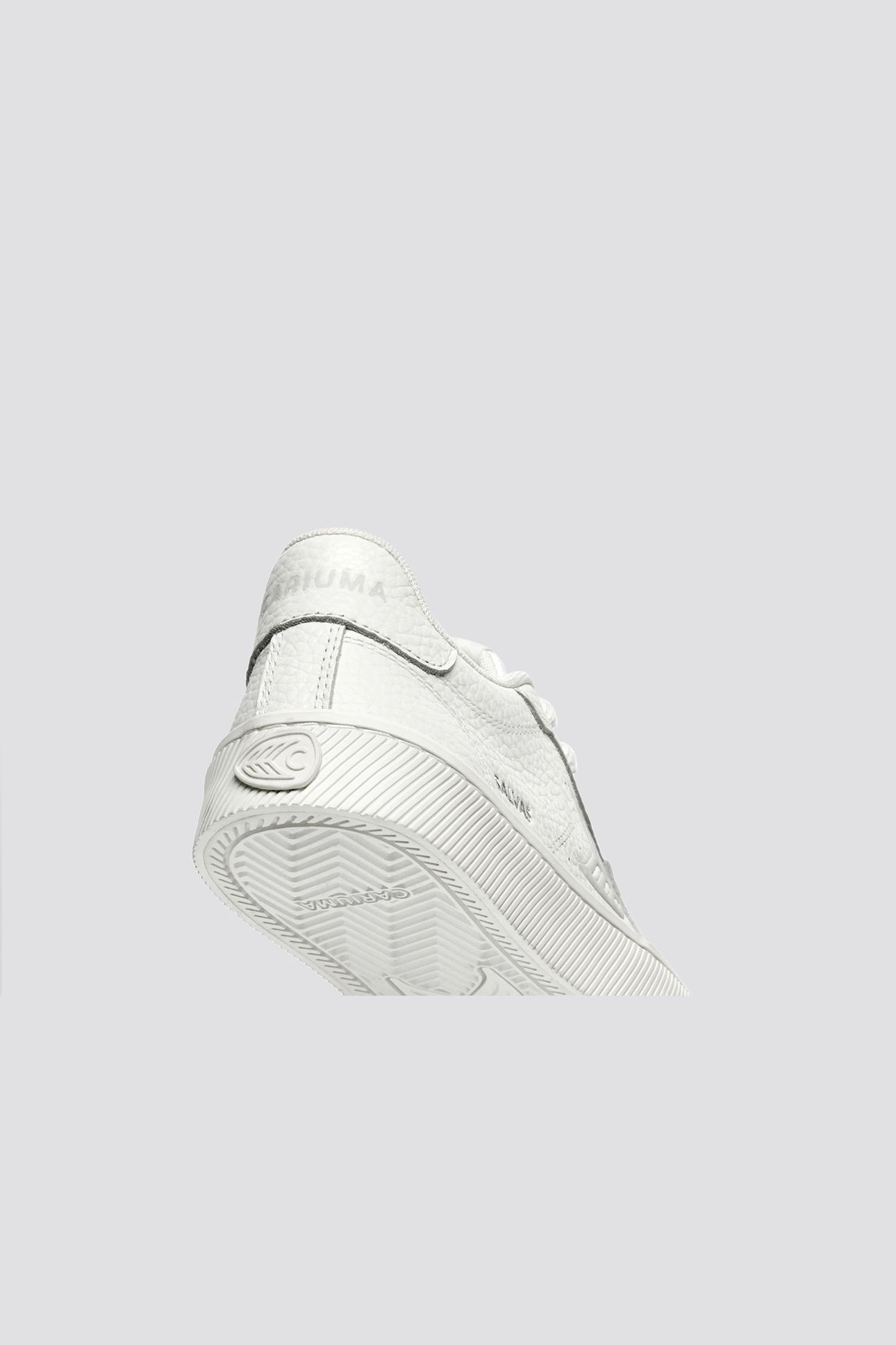 SALVAS PEBBLED LEATHER WHITE ICE LOGO 4