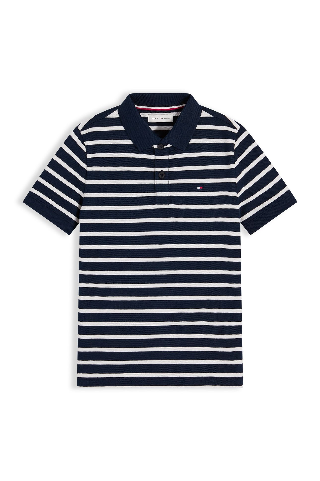 BOYS FLAG POLO SS NAVY STRIPE 4