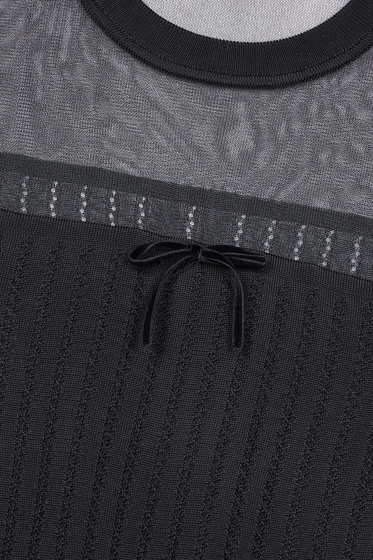 LONG-SLEEVED SWEATER WITH SHEER DETAILS BLACK 5