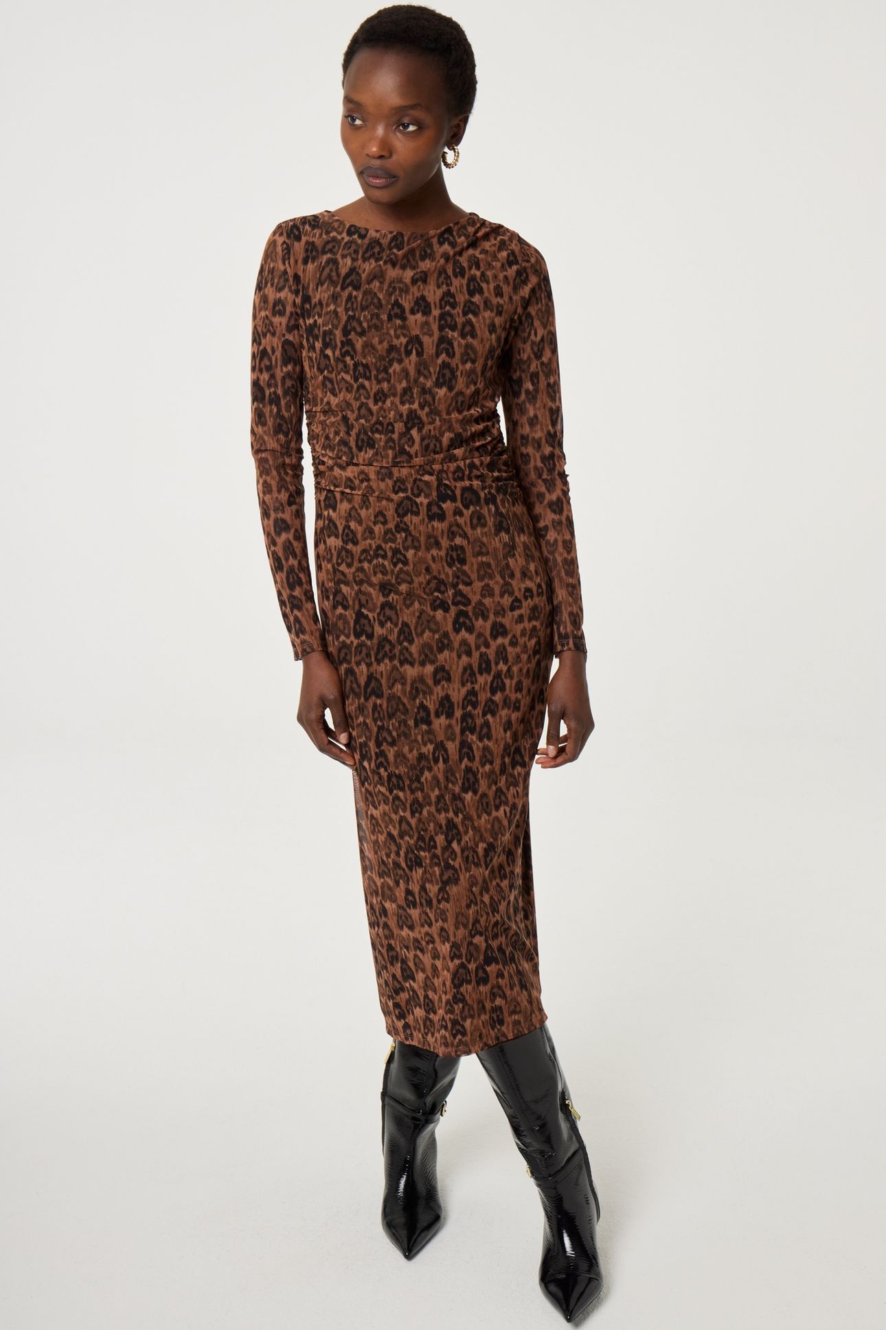 ASHLEY DRESS BURNT SUGAR/BLACK 2