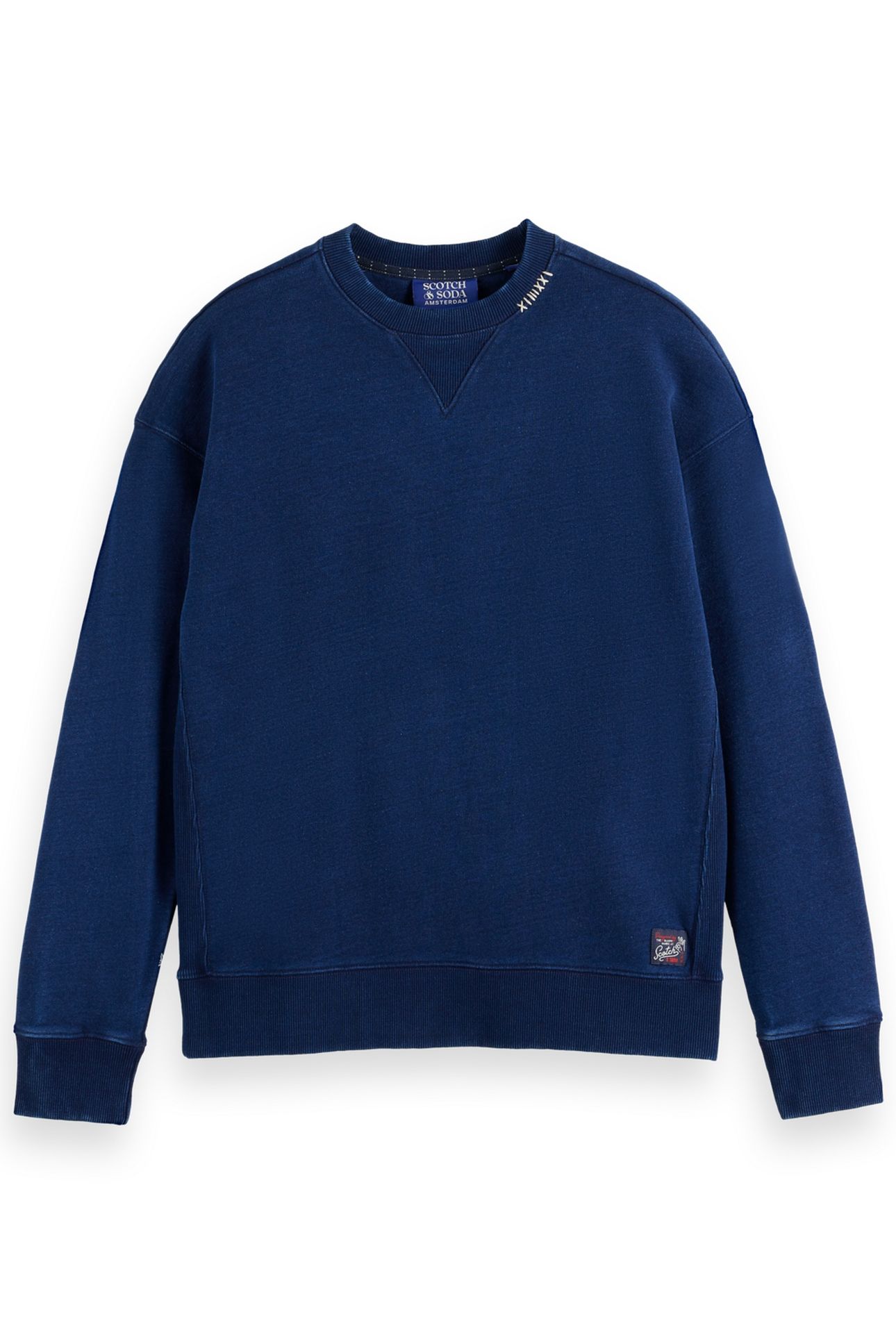 INDIGO CREW NECK SWEAT WITH PRINT DETAILS INDIGO 4