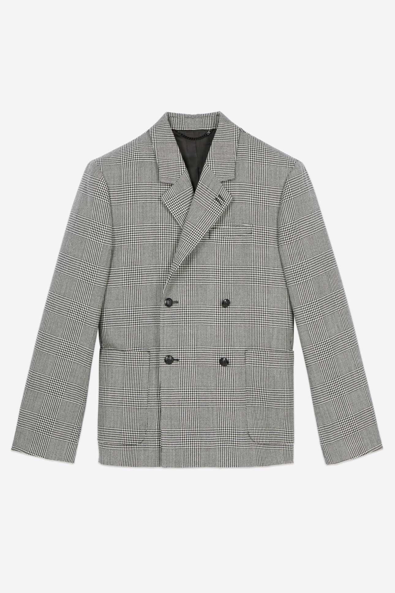 4-BUTTON DOUBLE-BREASTED JACKET BLACK WHITE 9