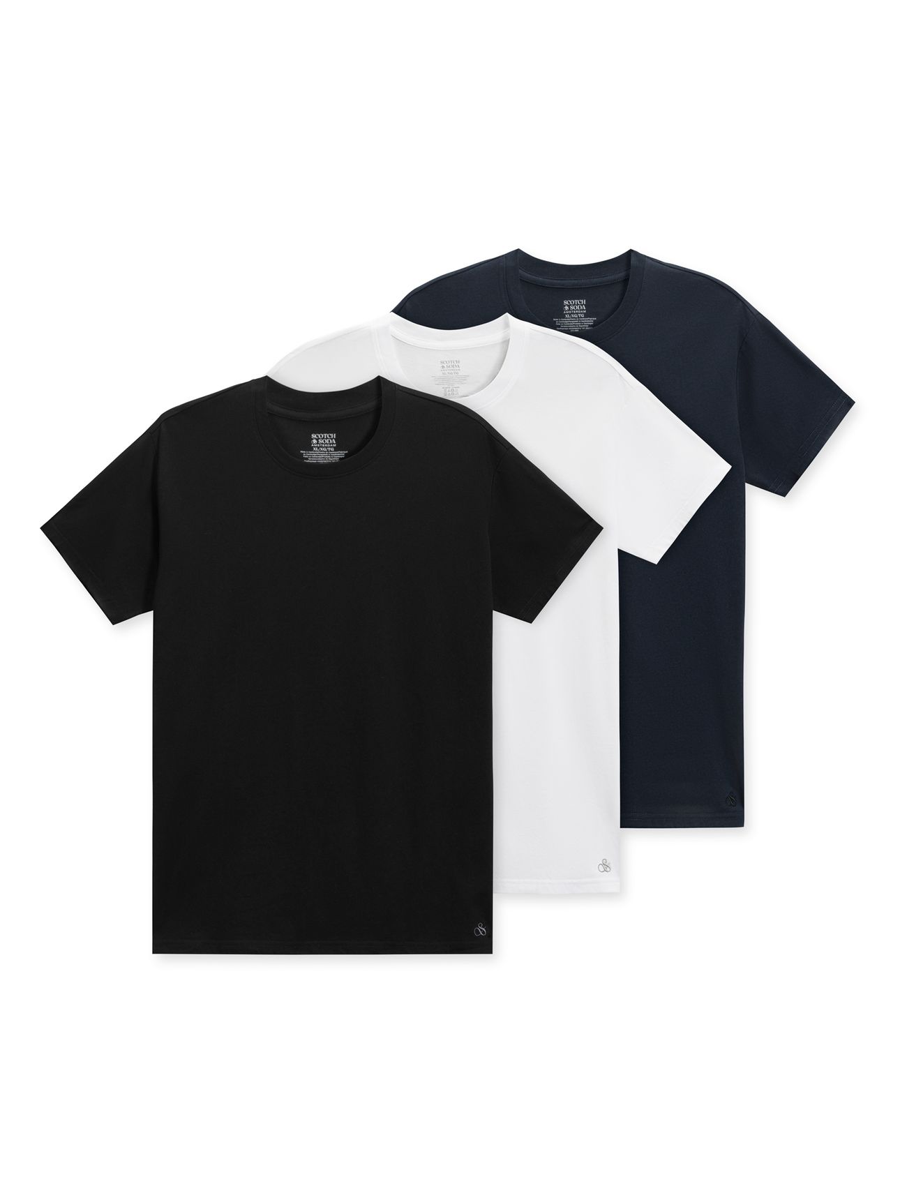 3PK MENS ULTRA SOFT CREW NECK TEE UNDERWEAR BLK/BLU/WHT 1