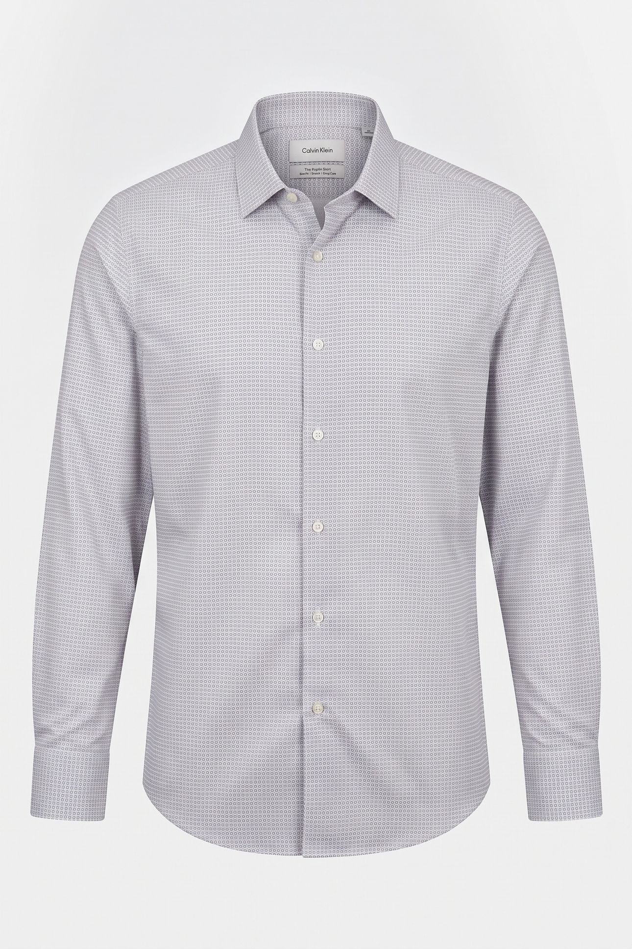 SLIM ESSENTIAL POPLIN SHIRT GREY MULTI 3