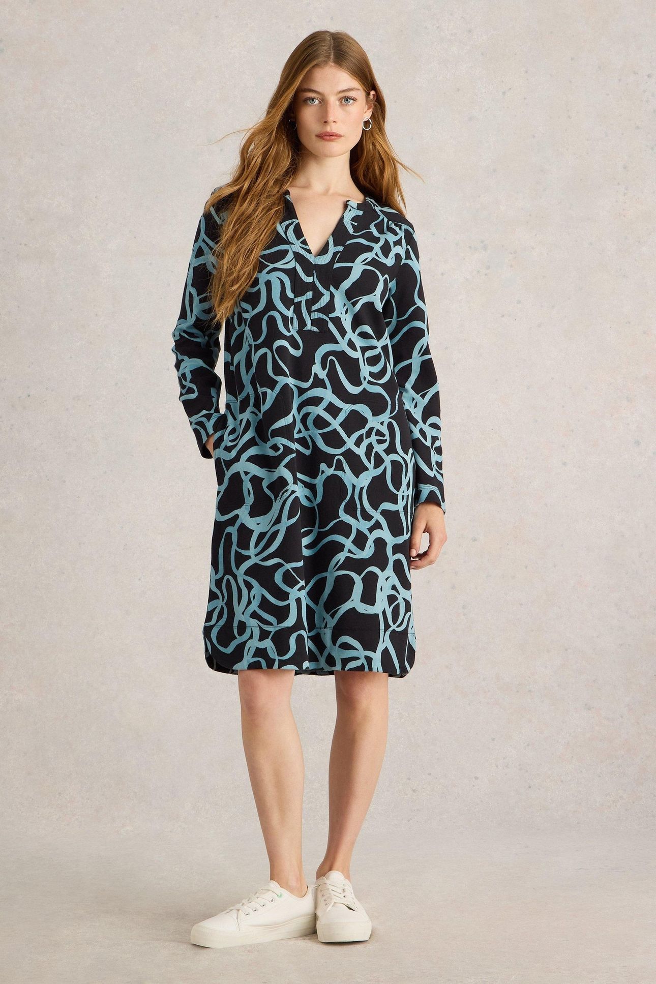 JUNE JERSEY DRESS BLACK PRINT 1