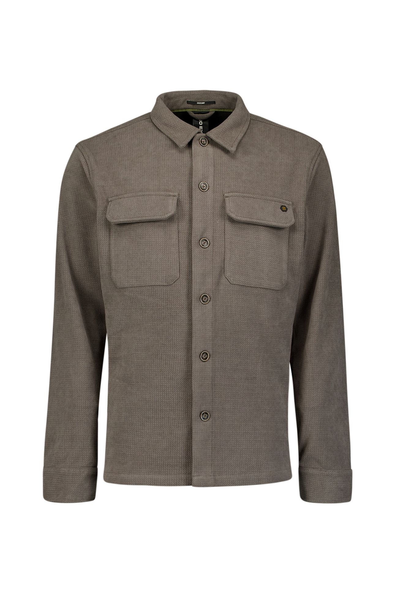 OVERSHIRT BUTTON RELIEF SWEAT DARK CLAY 5