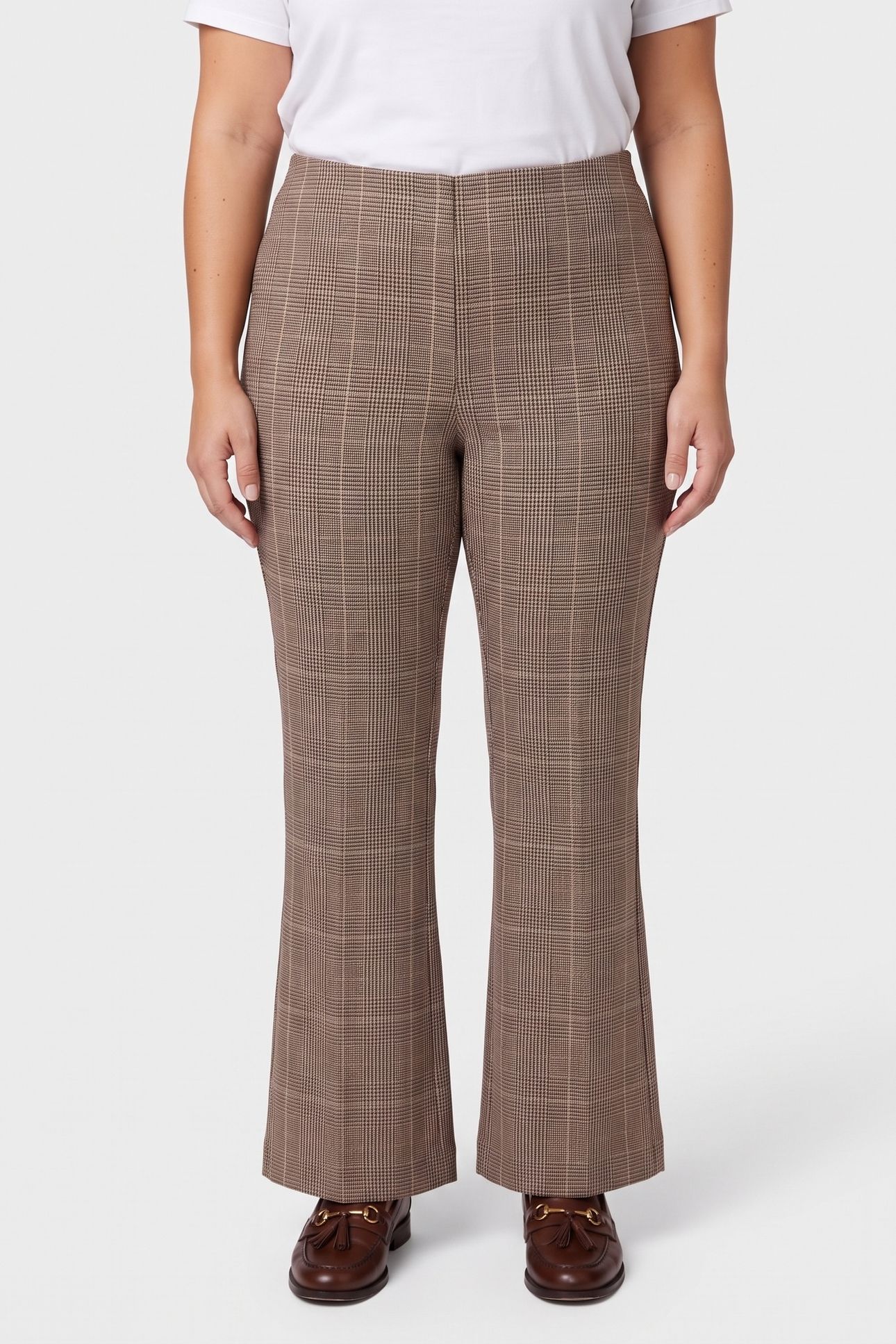 EPOK CHECK TROUSERS BROWN 1
