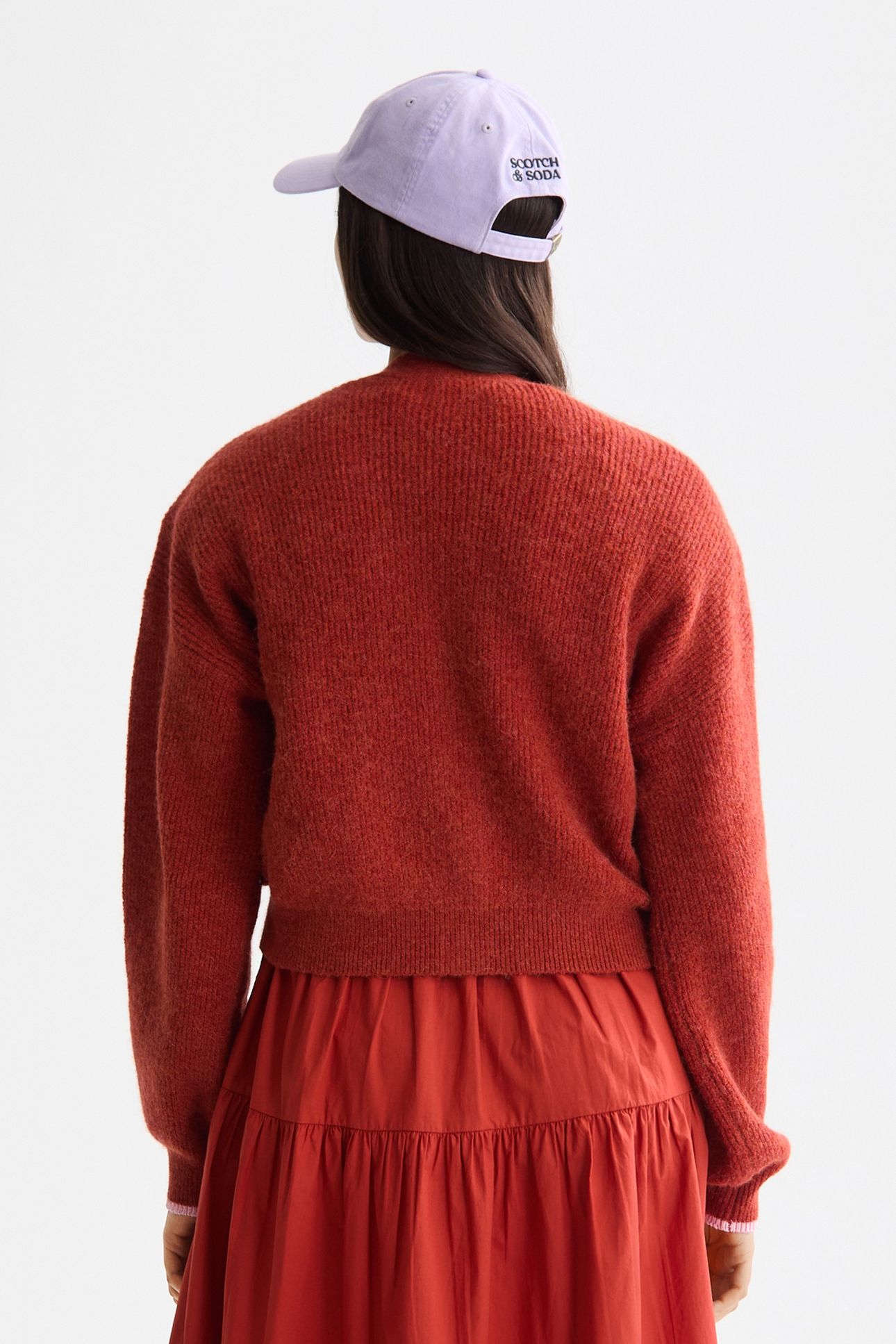 FUZZY RELAXED CARDIGAN KETCHUP 2