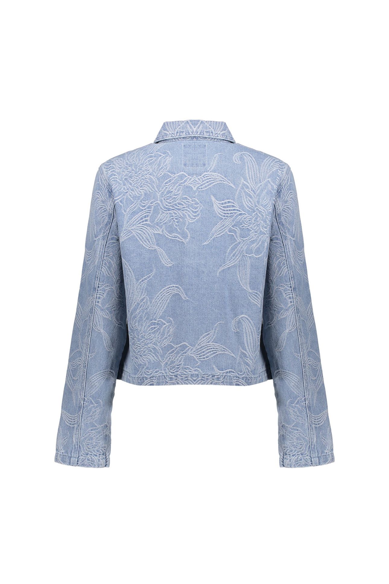 JEANS JACKET JACQUARD FLOWER BLEACHED DENIM 2