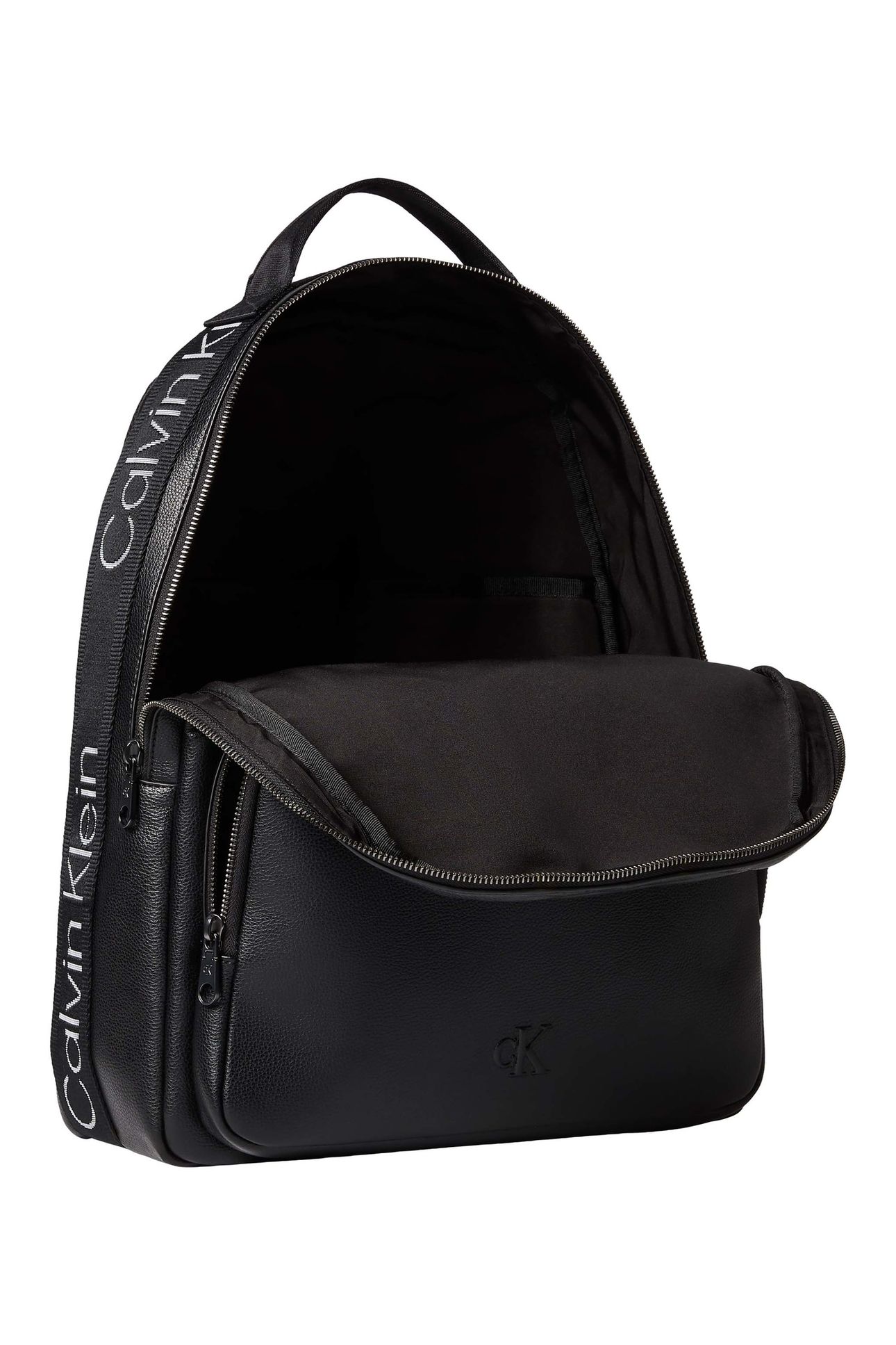 WEBBING STRAP ROUND BACKPACK BLACK/WHITE WEBBING 2