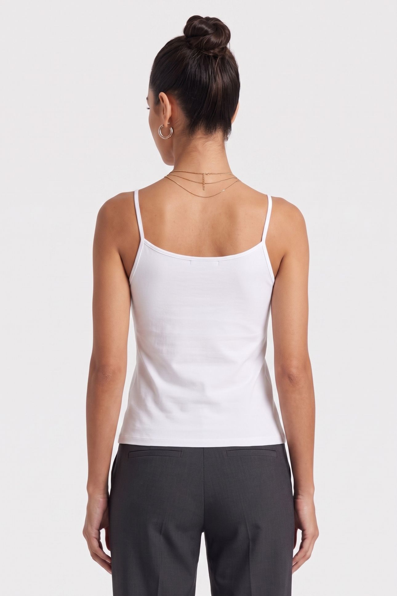 SLEEVELESS COTTON STRETCH TOP BRIGHT WHITE 2