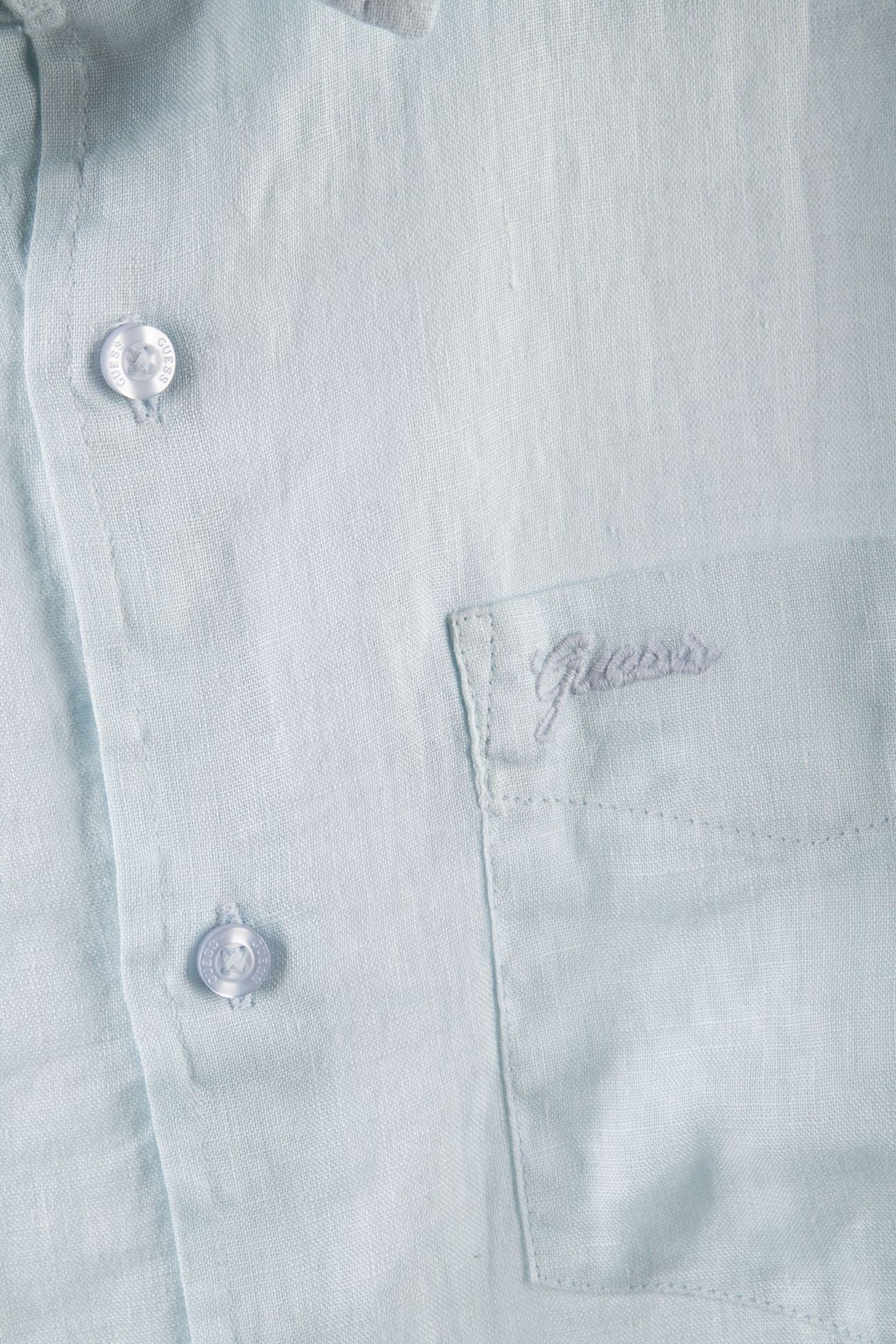 GUESS ECO LS NAPA LINEN SHIRT AZURE LAGUNA MULTI 4